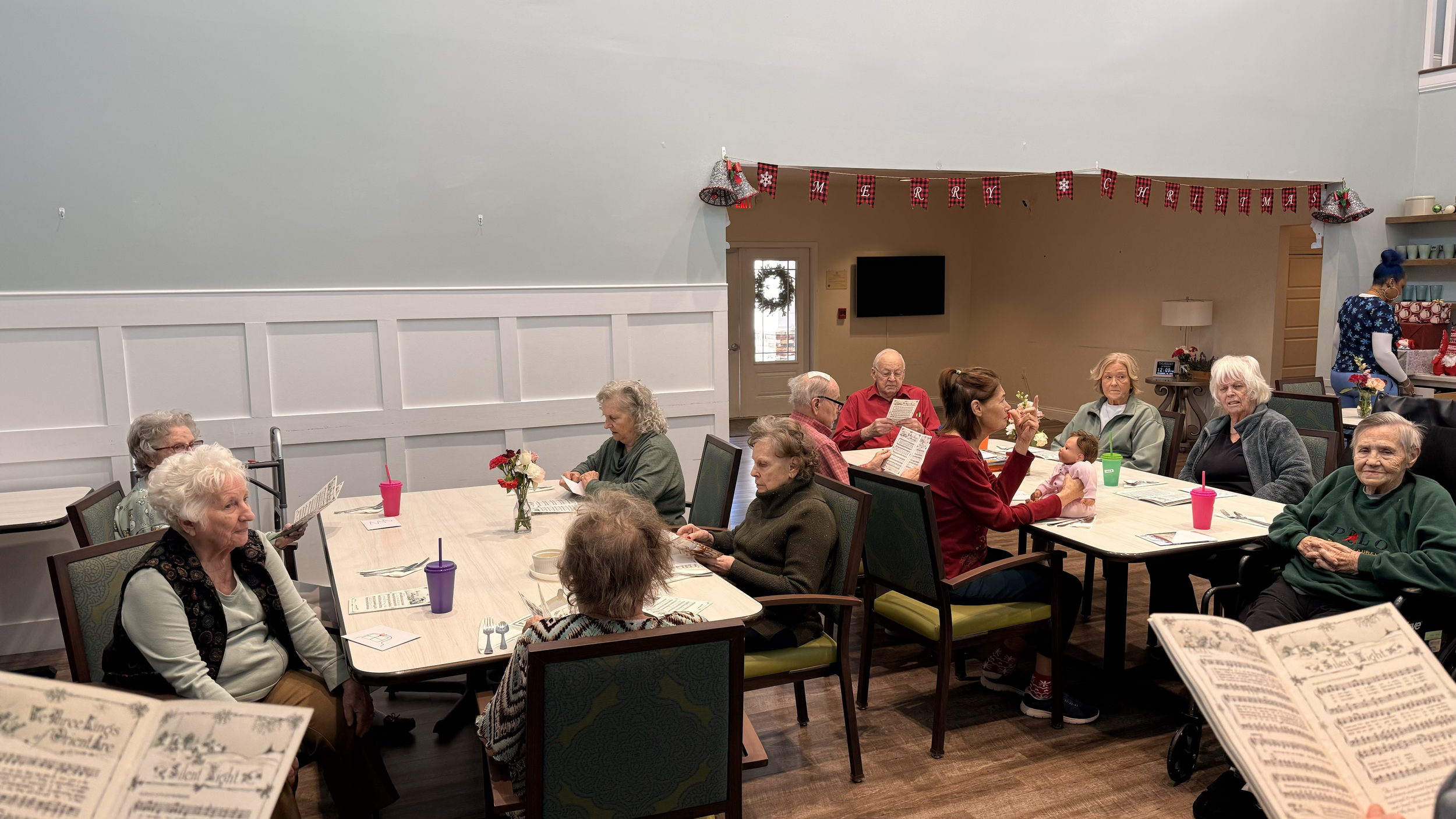 Singing with the residents at Maple Cottage of Hendersonville