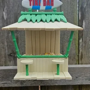 Handcrafted Tiki Bar Birdhouse