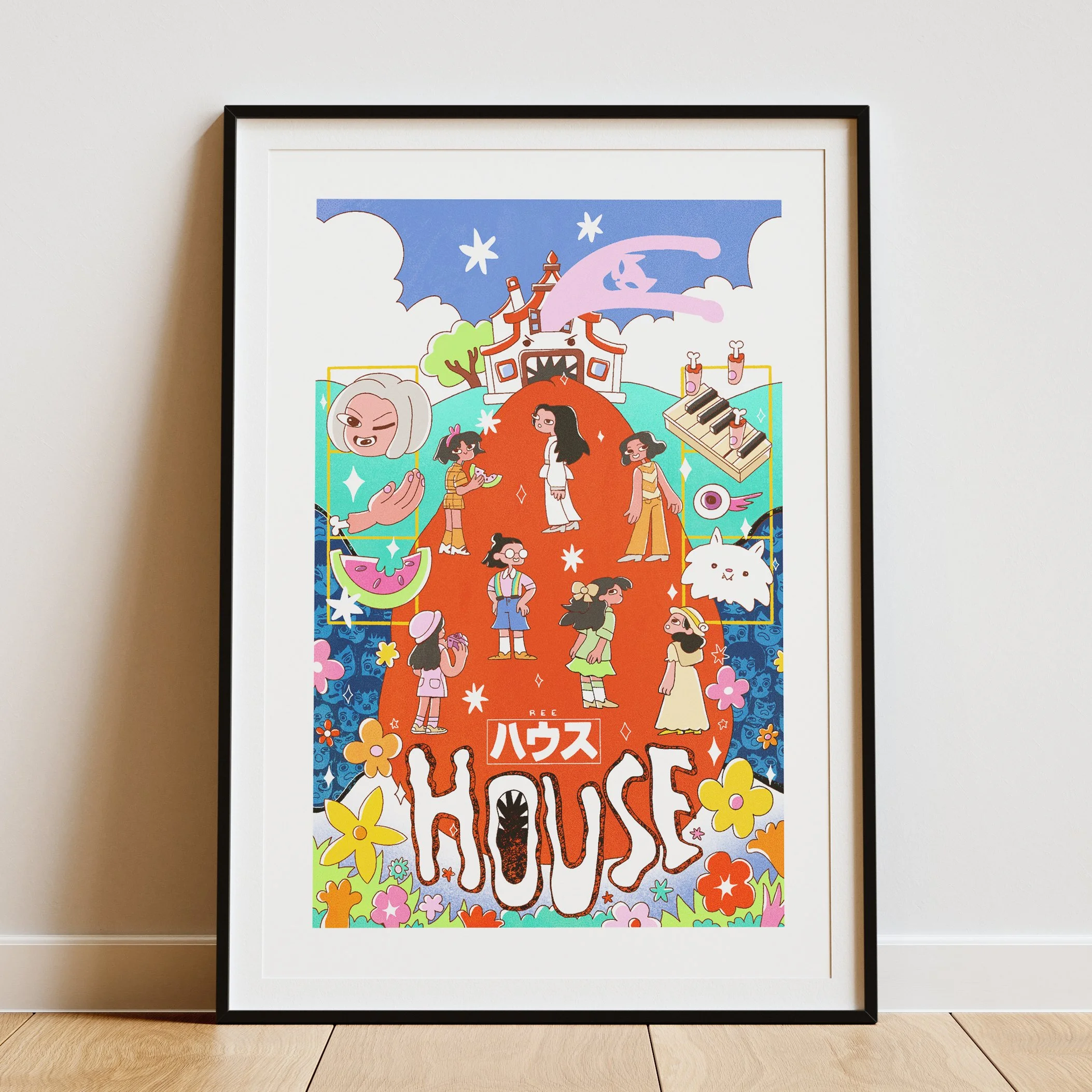 Poster design inspired by the movie House (1977)