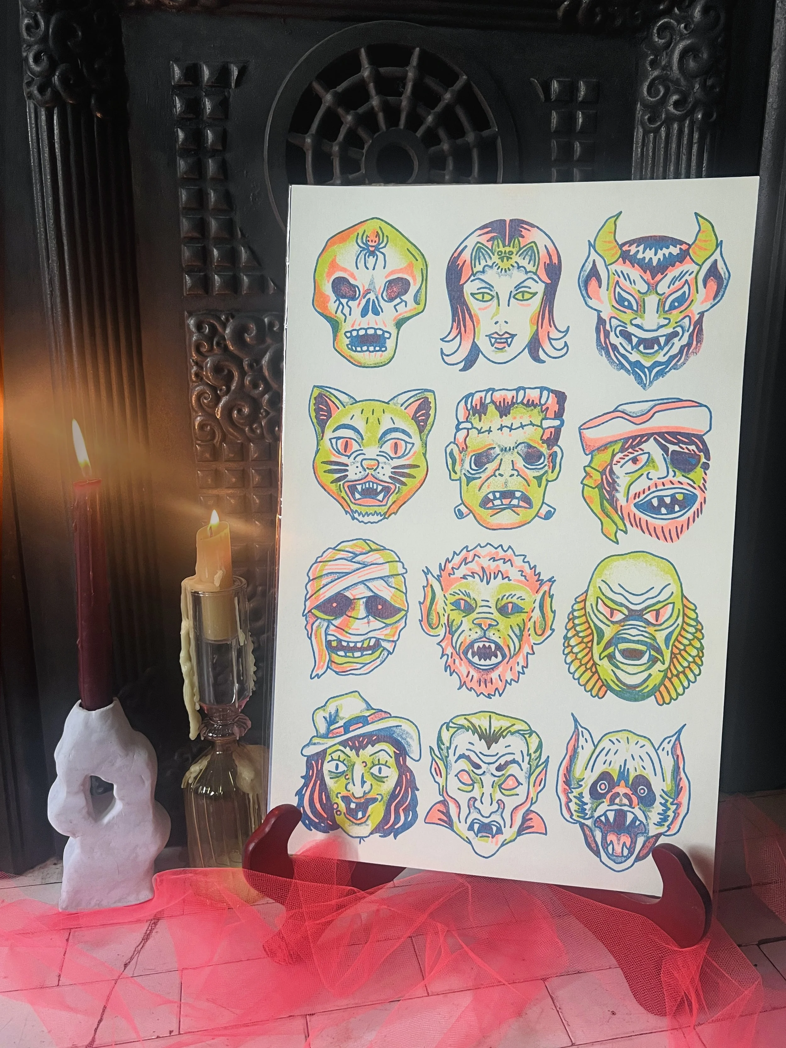 Risograph Monster Poster