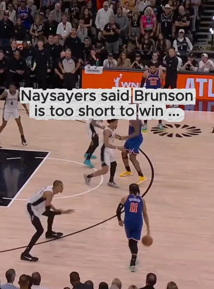The New York Knicks are NBA Champions.
And Jalen Brunson has his ring and Finals MVP.
A few years ago Becky Hammon said the Knicks lacked a '1A Dude.'
That Brunson being a shorter player as their star couldn't carry a team to a championship.
Ring. Fi