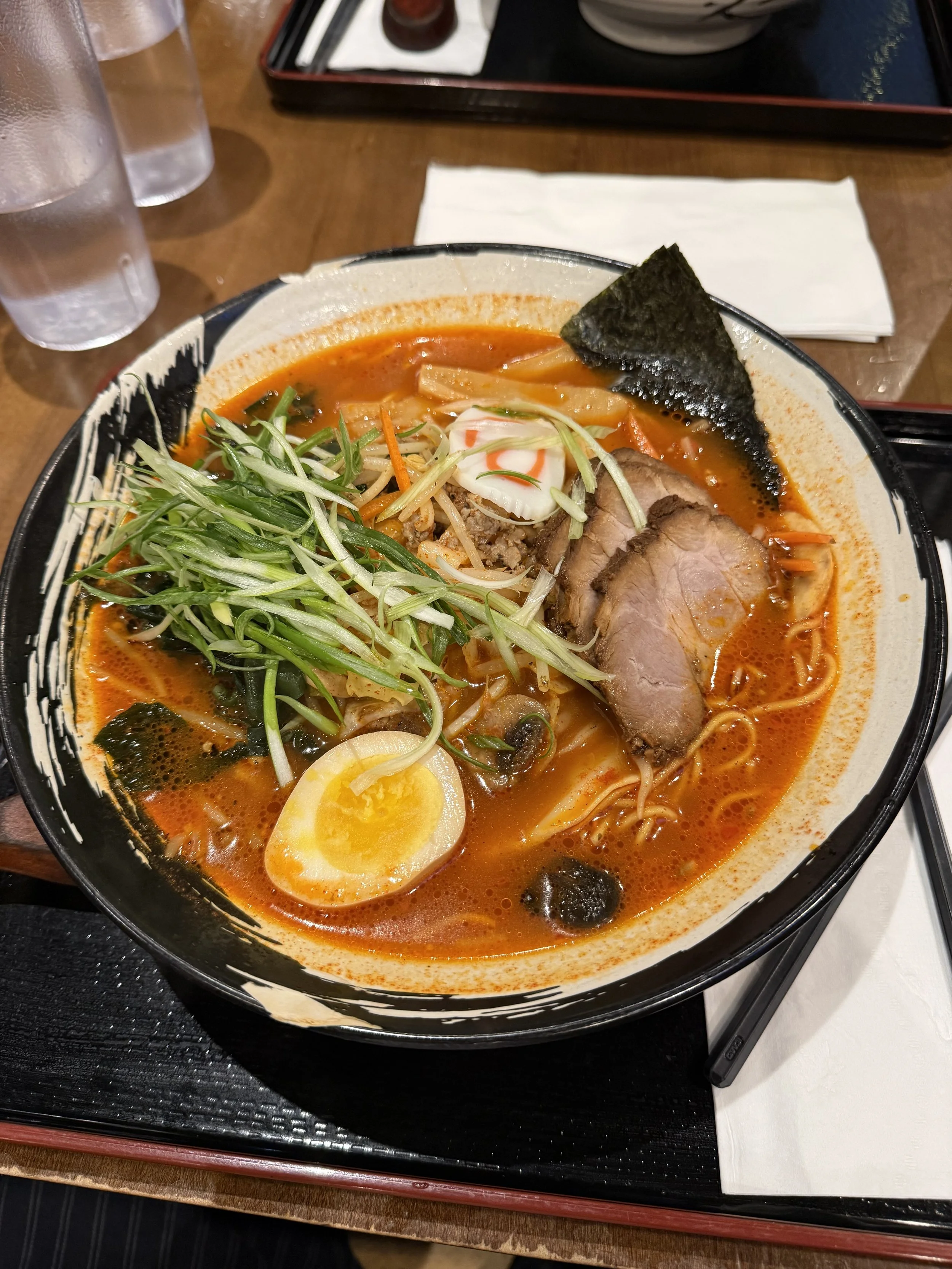 A bowl of King Kamen Ramen at Spicy level 2