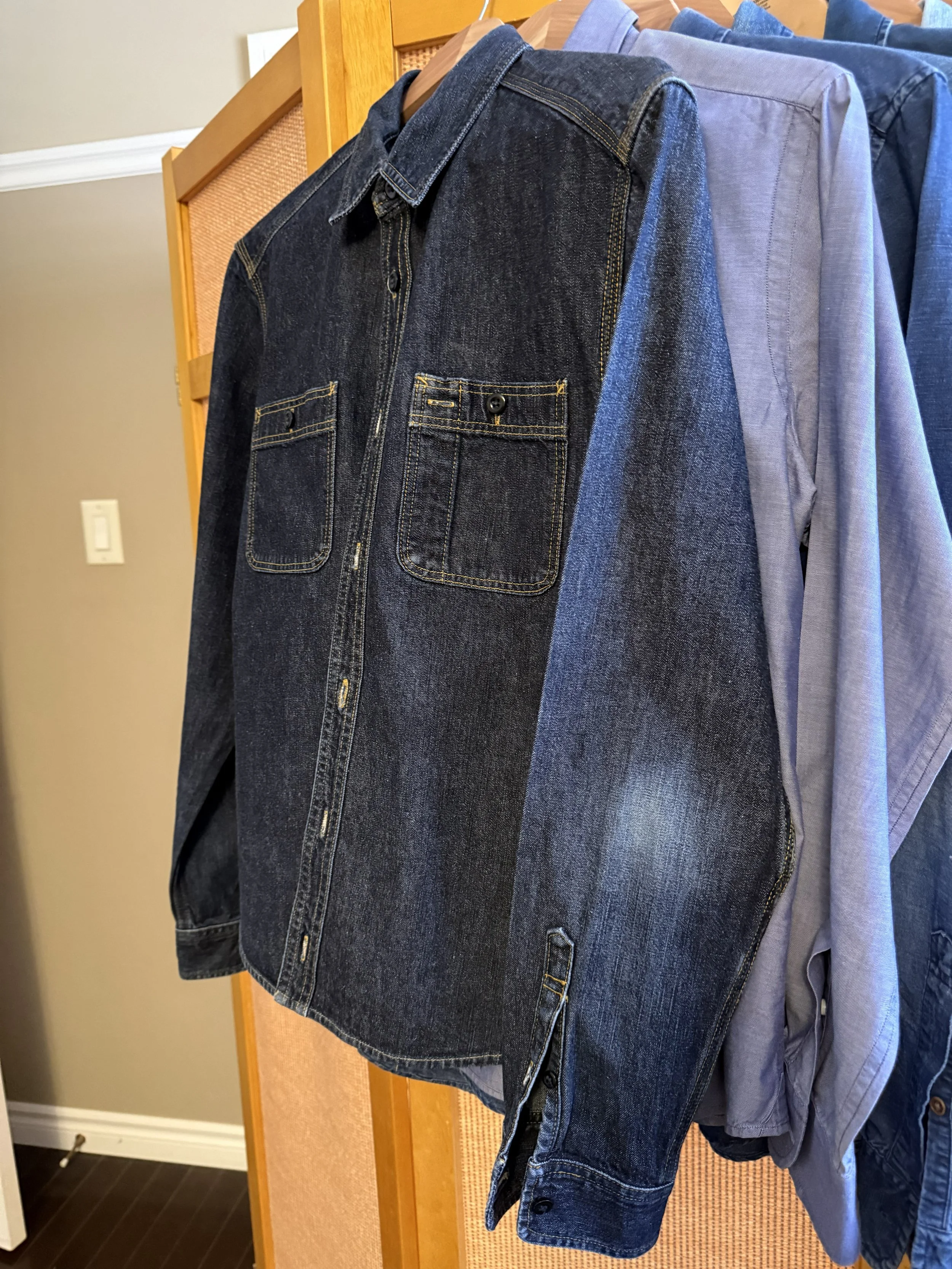 Denim fade on the elbow