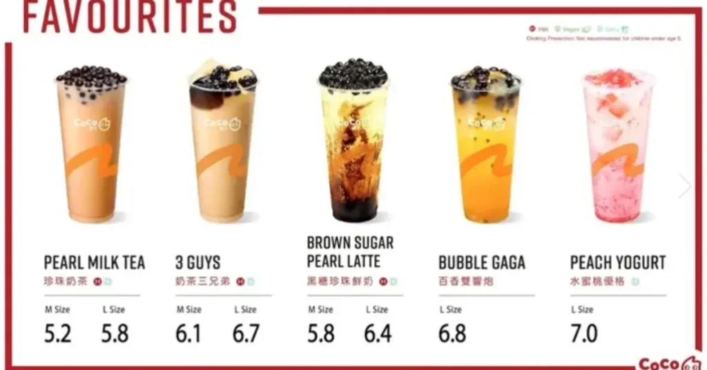 Favourites at CoCo Bubble Tea