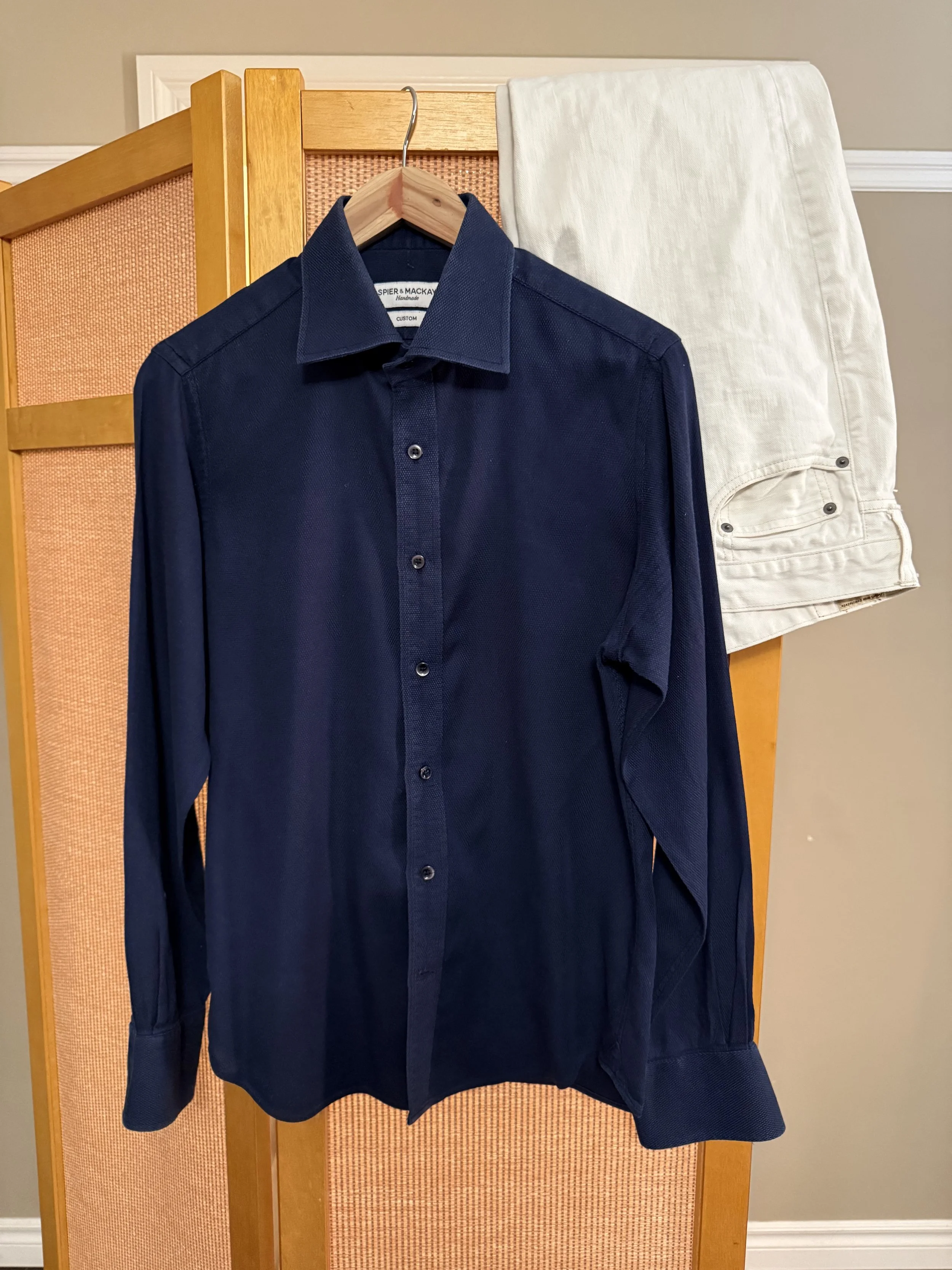 White Jeans with customer shirt from SPIER & MACKAY