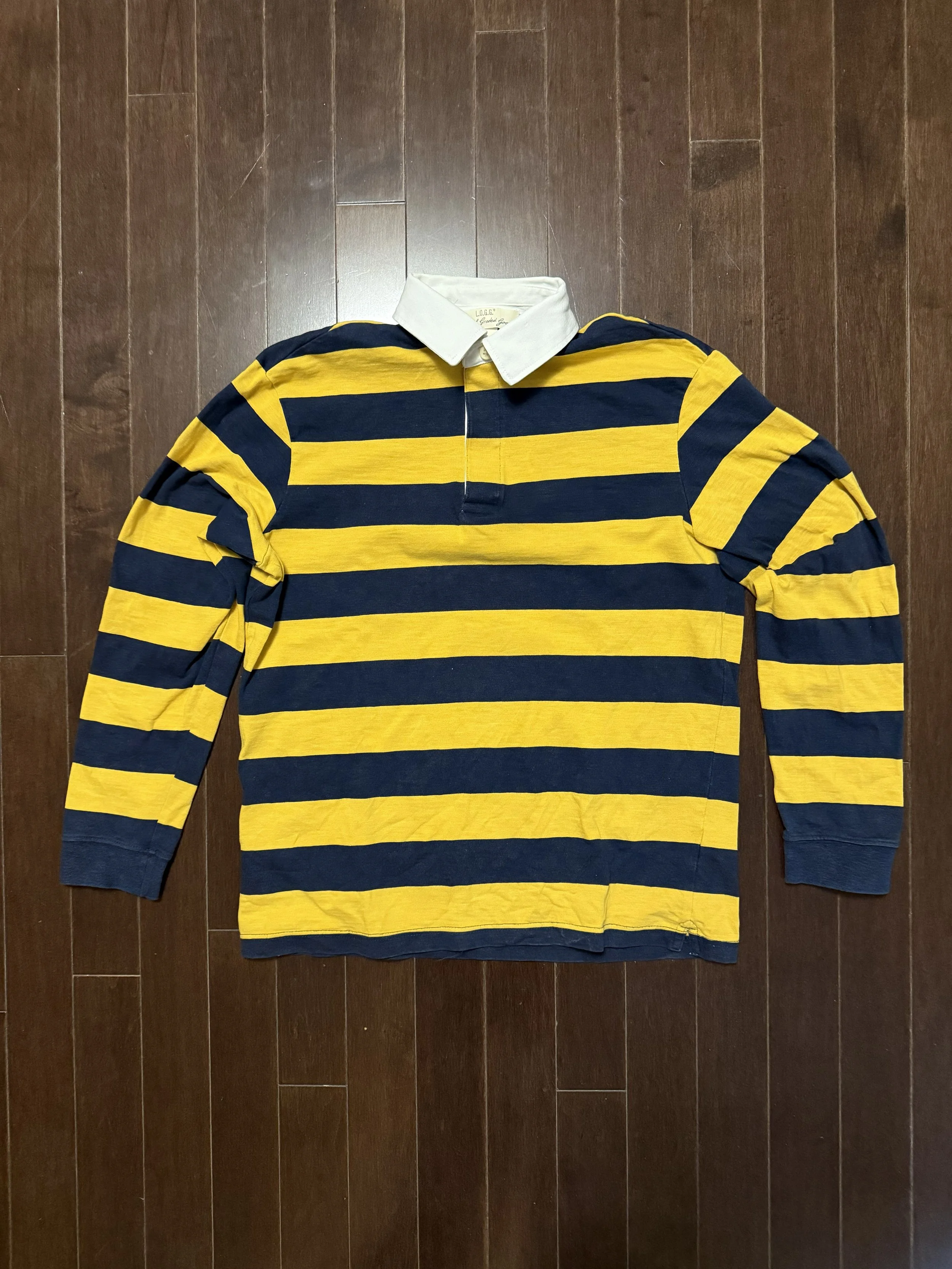 Navy Blue & Yellow Stripe Rugby Shirt