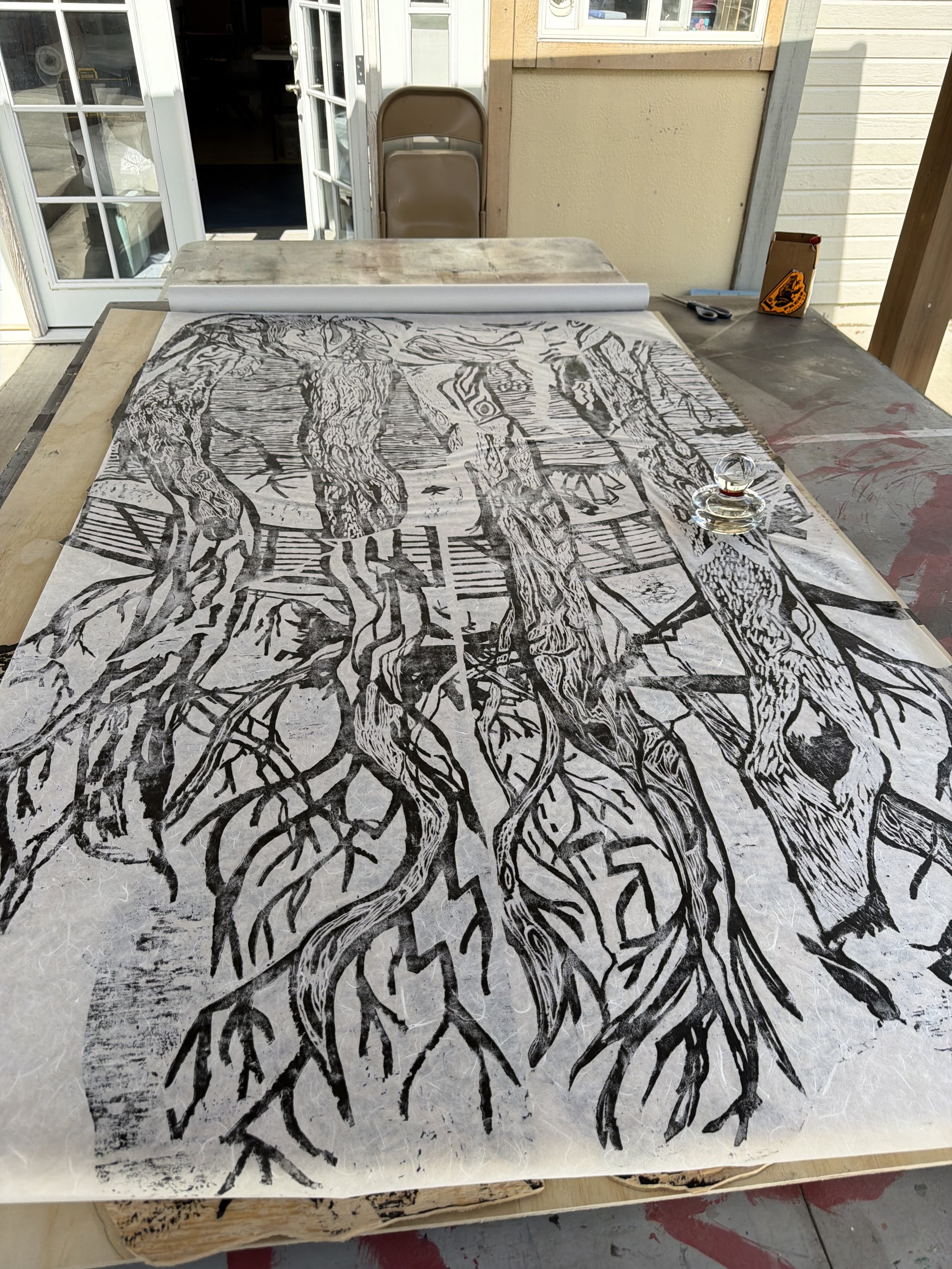 Our First Cohort's Black Cottonwood Woodcut