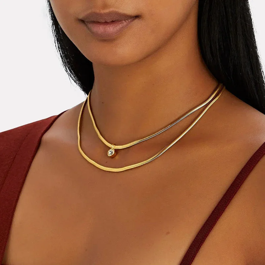 Lucile Gold Round Snake Chain