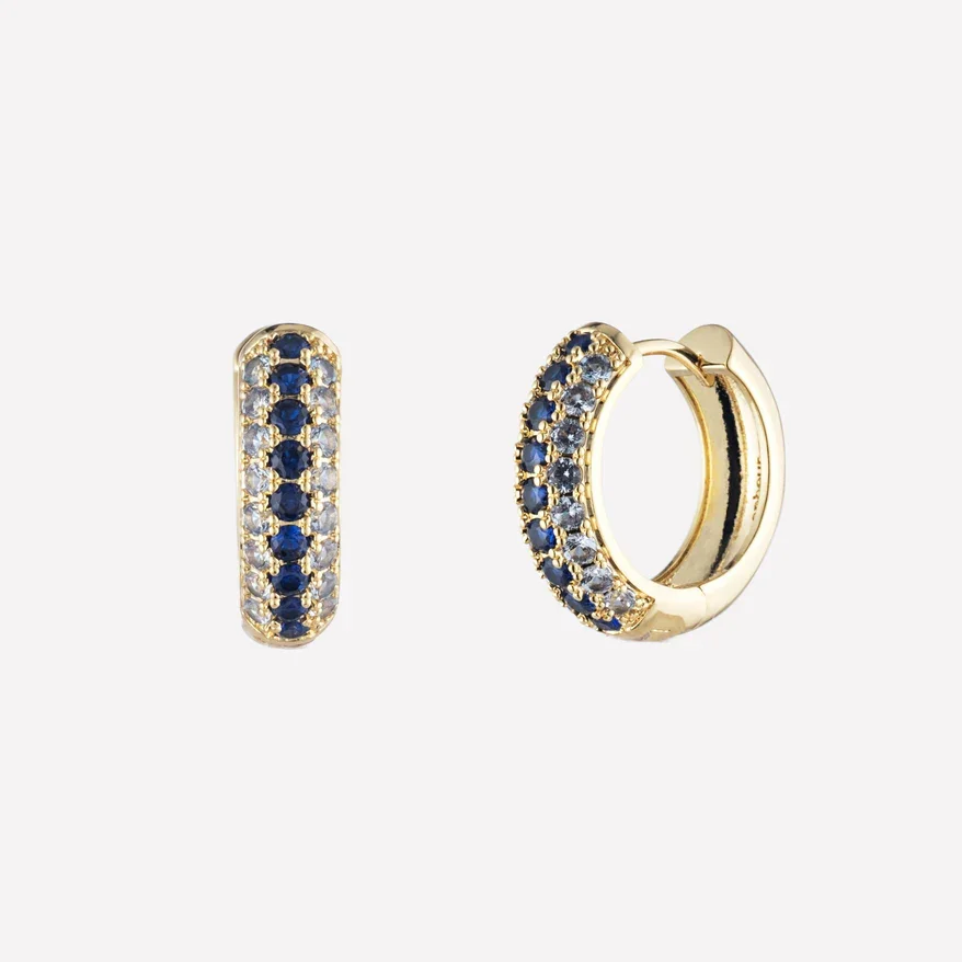 Addison Pave Huggie Hoops