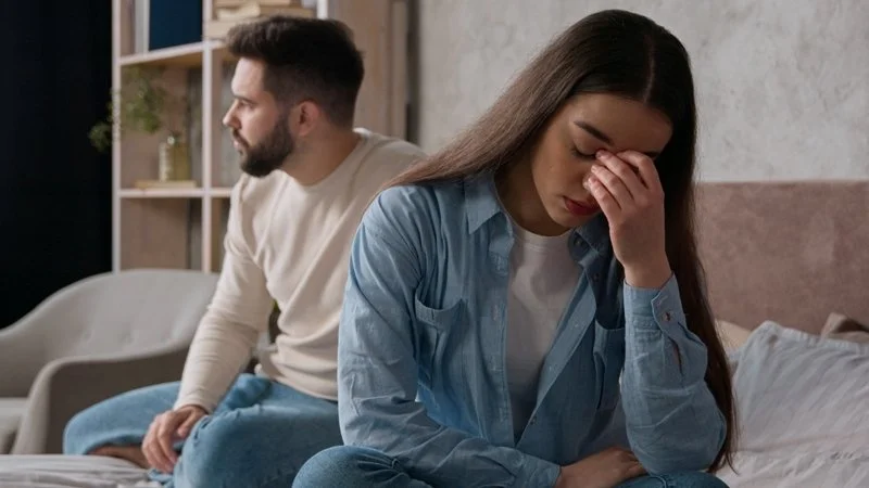 man and woman not happy with each other