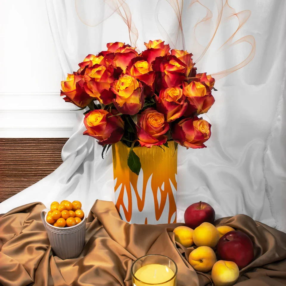 bright yellow/orange roses