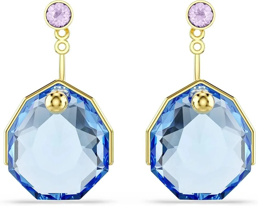 blue earings with gold