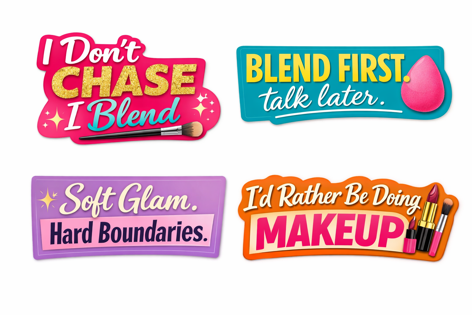 MUA VIBES BUMPER STICKER SET- 4 PACK