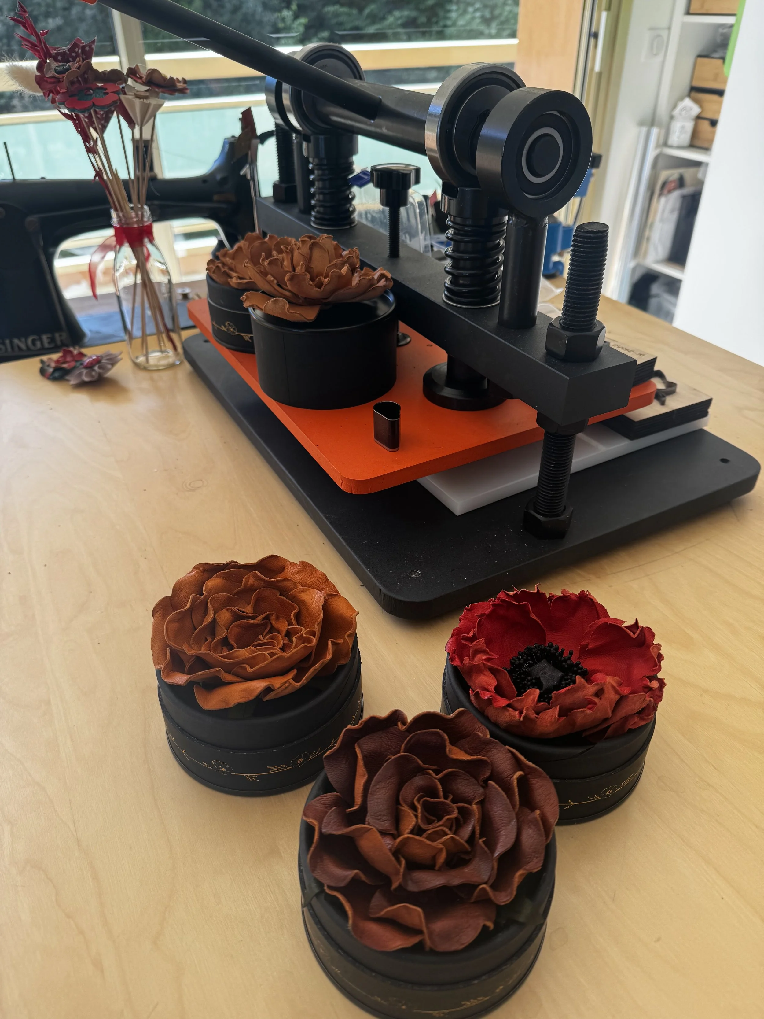 Artesian studio combining rose and leather making