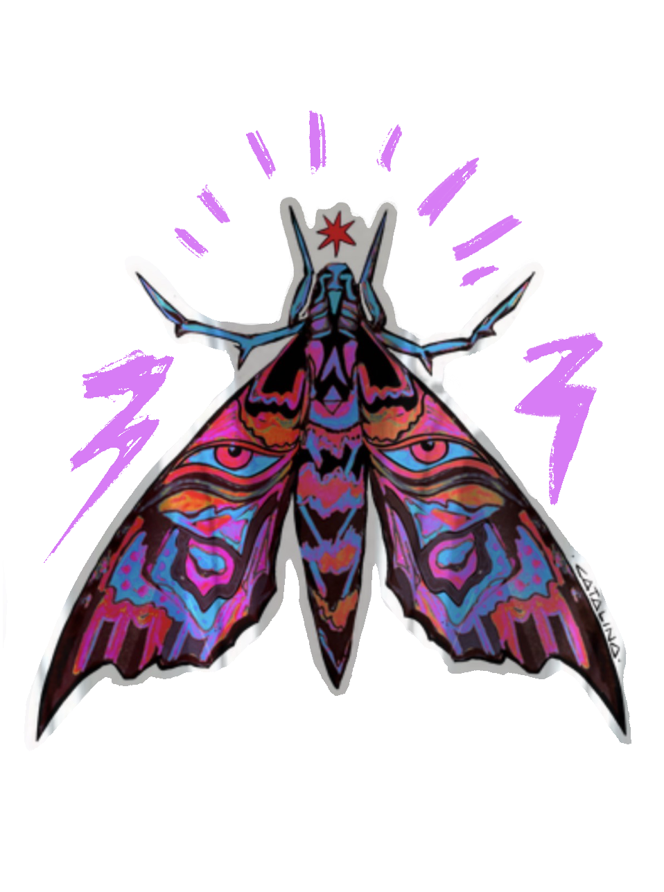 Metallic Moth Sticker
