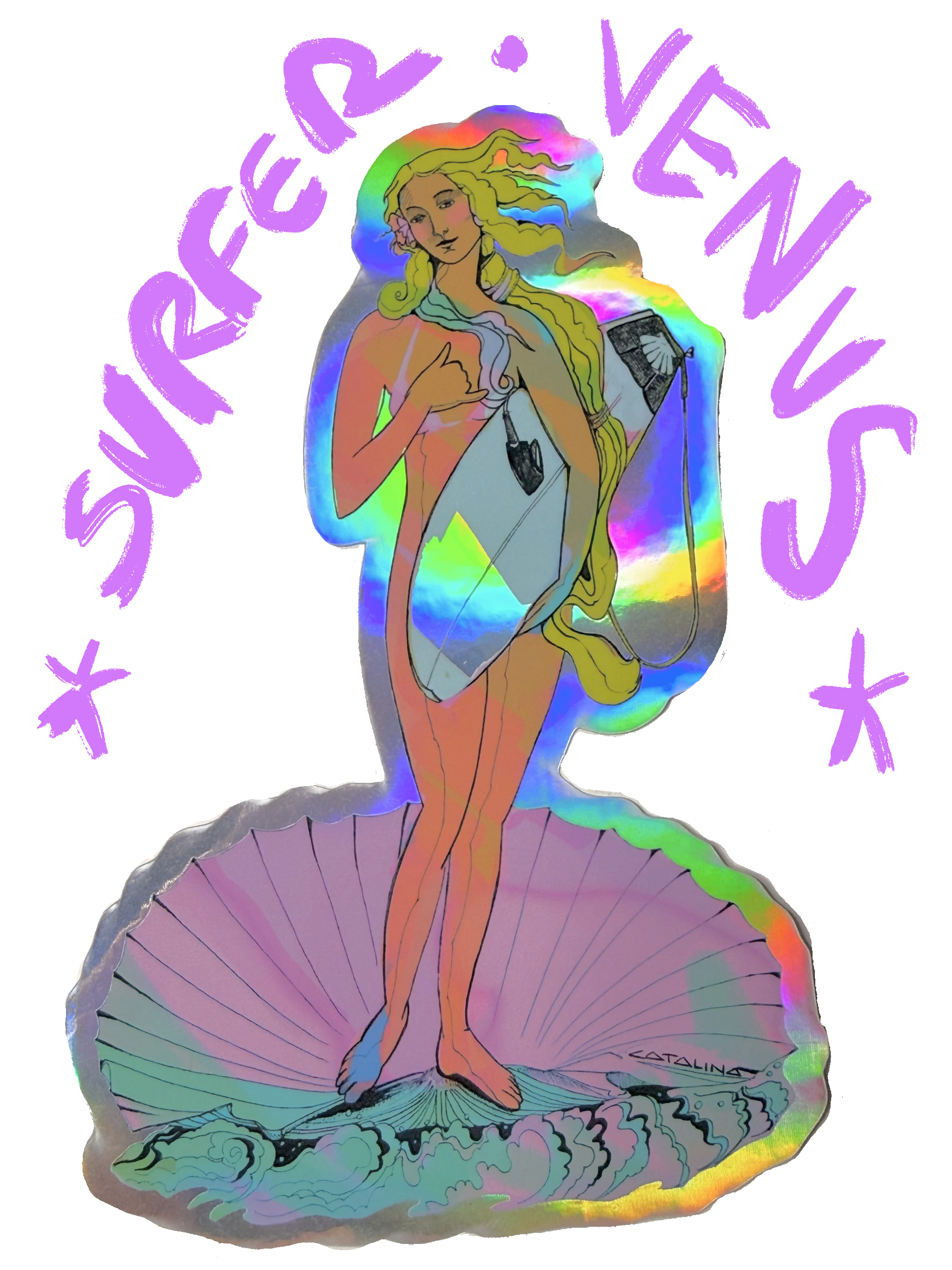 Surfer Venus Sticker