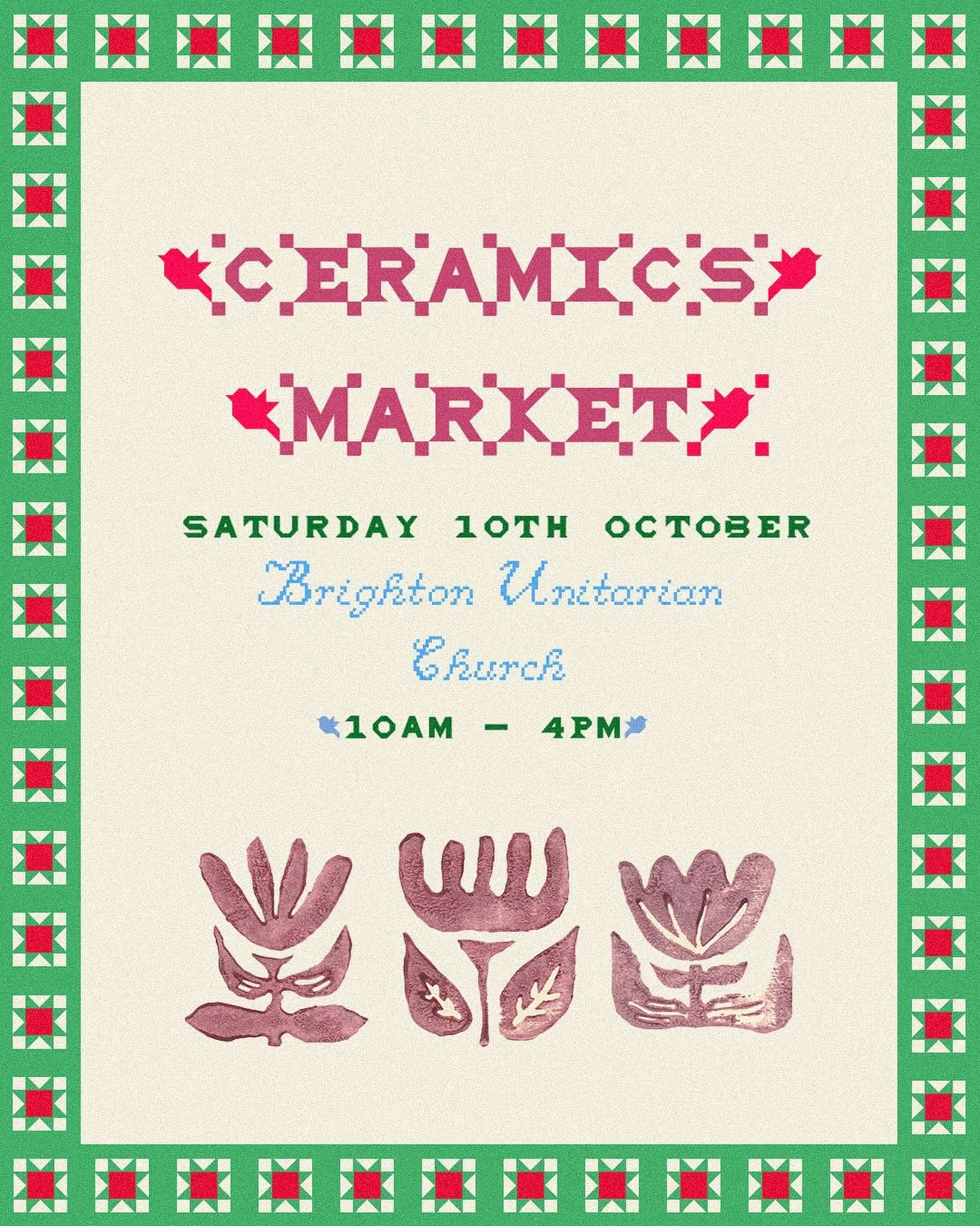 ✨REMINDER✨

Applications are still open for our ceramics market on October 10th at Brighton Unitarian Church

Excited to show you who we have confirmed so far, but we still have some spaces left so make sure to get your applications in before the win