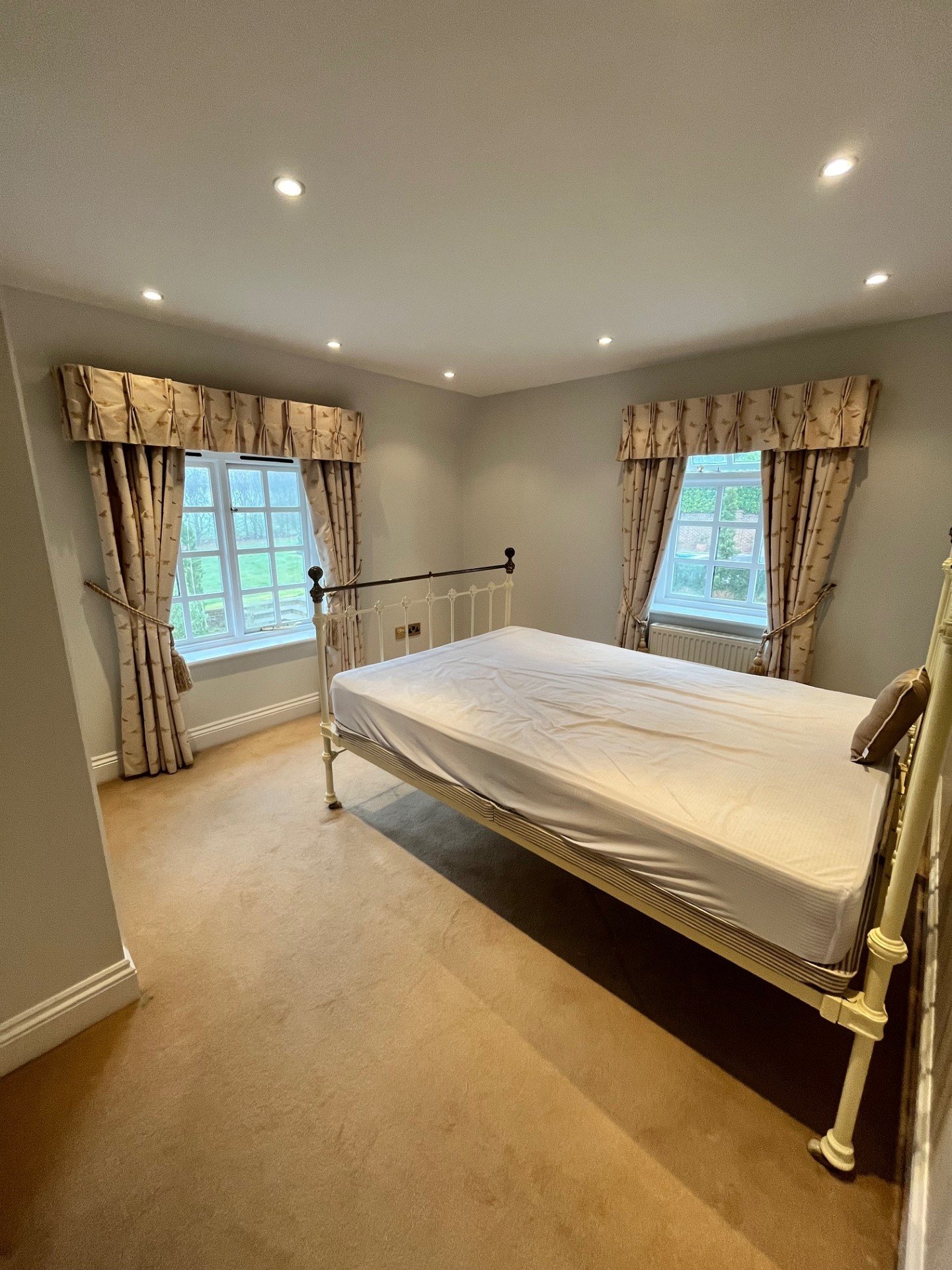 Bedroom interior painting and redecoration in Dedham with a clean modern finish by Bergman Decorations