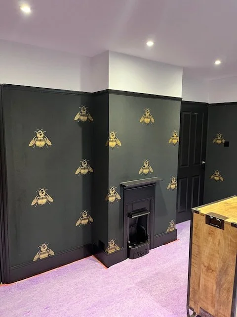 Full interior redecoration with wallpaper installation in Colchester, Essex finished to a high standard by Bergman Decorations