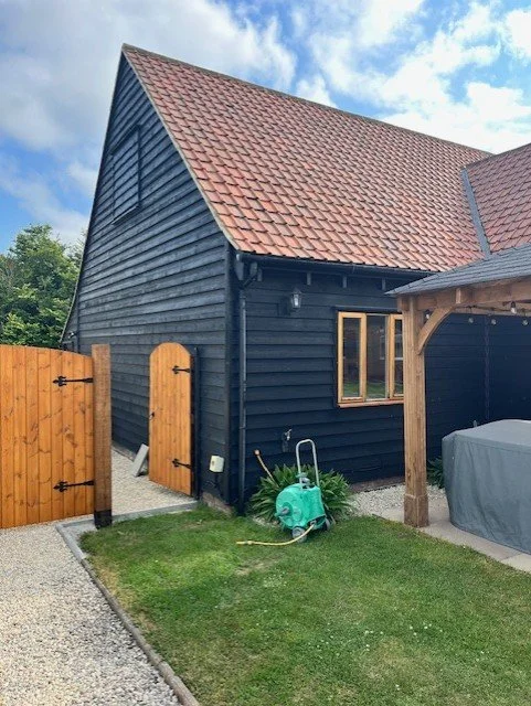 Exterior timber cladding painting and redecoration in Maldon, Essex protective finish by Bergman Decorations