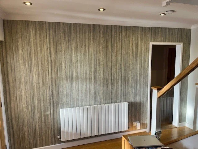 Hallway decorating and wallpaper installation in Tolleshunt D'Arcy, Essex clean finish by Bergman Decorations