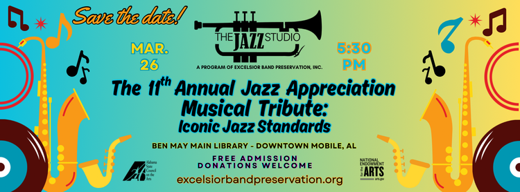 11th Annual Jazz Appreciation Musical Tribute event flyer