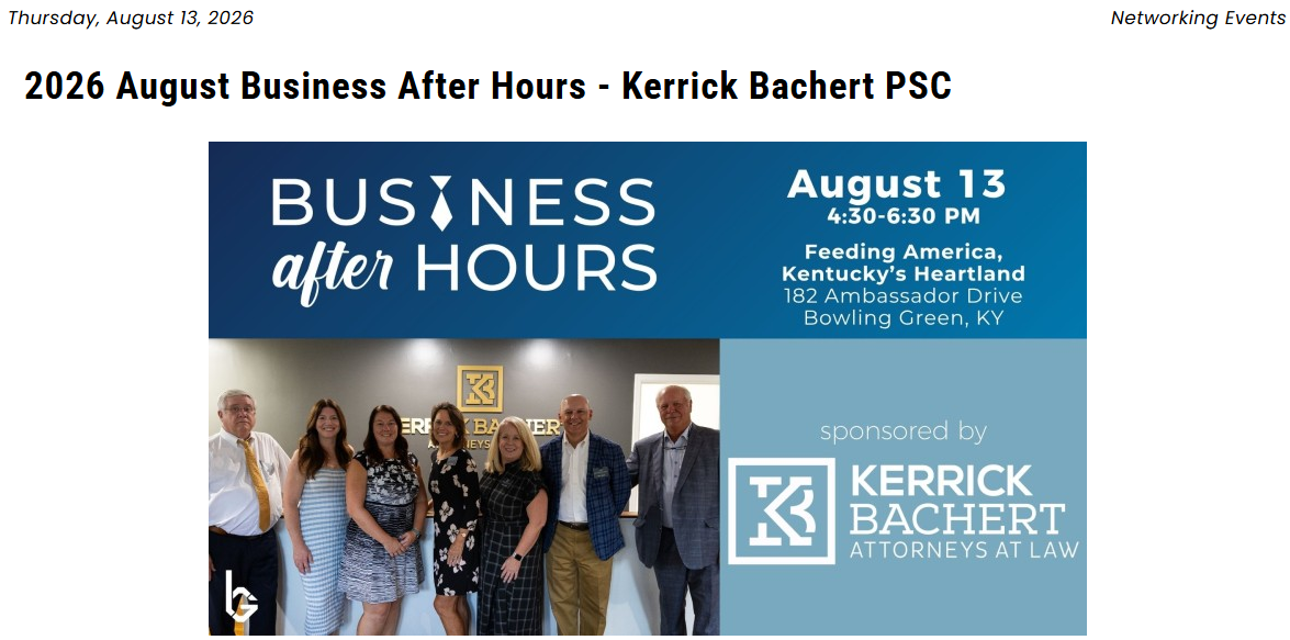 2026 August Business After Hours - Kerrick Bachert PSC
