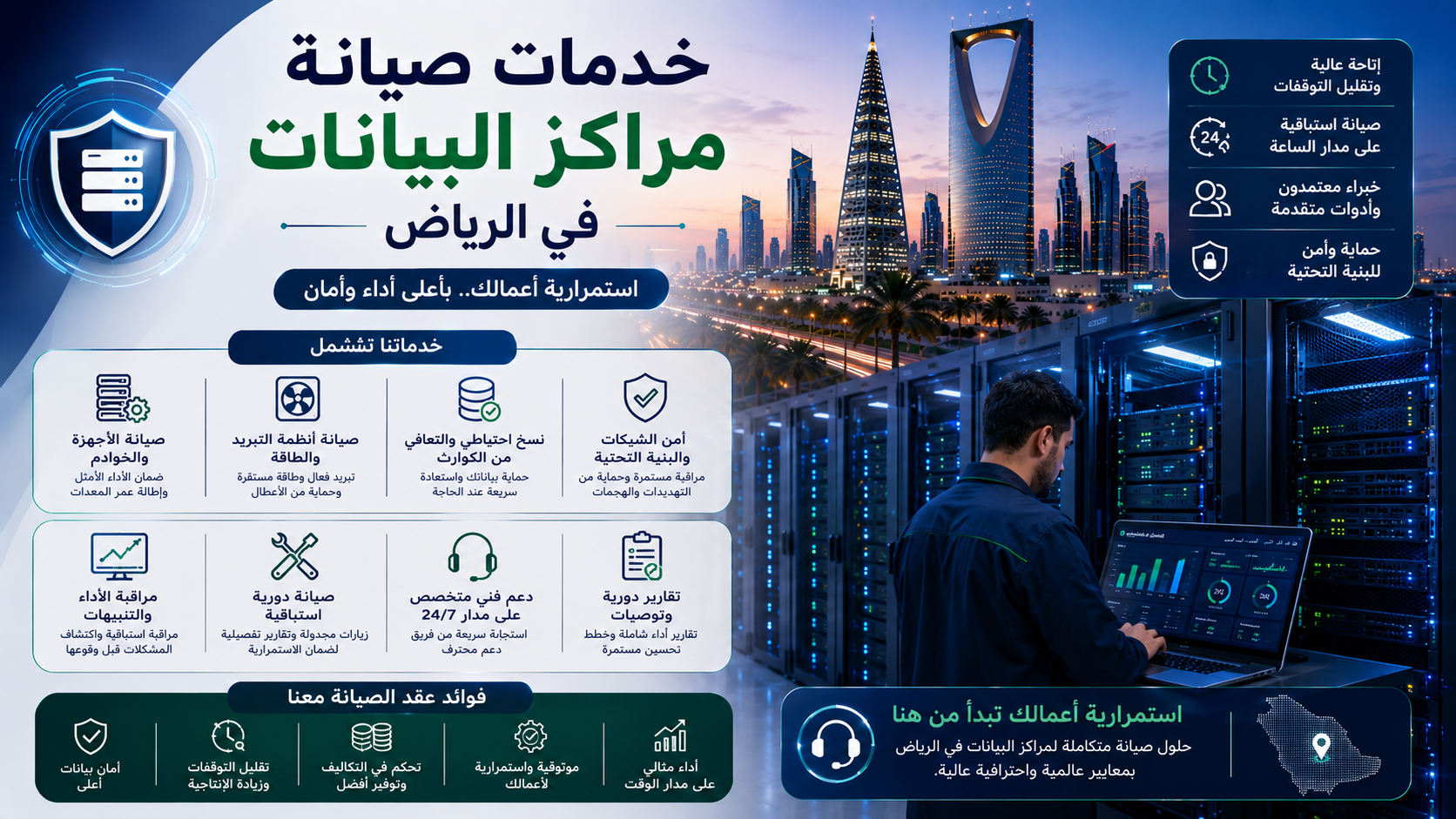 خدمات صيانة مراكز البيانات في الرياض