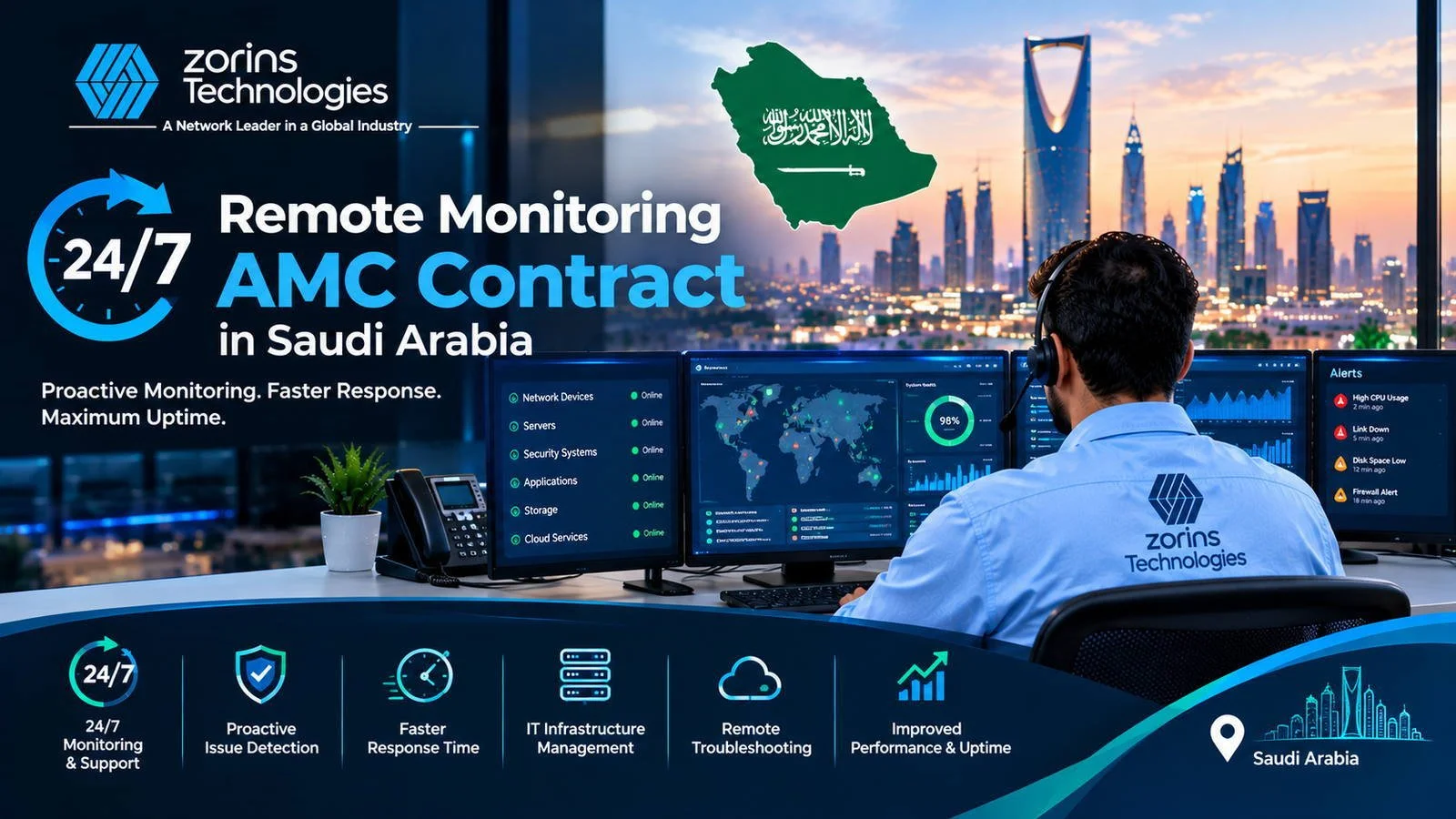 24/7 Remote Monitoring AMC Contract in Riyadh