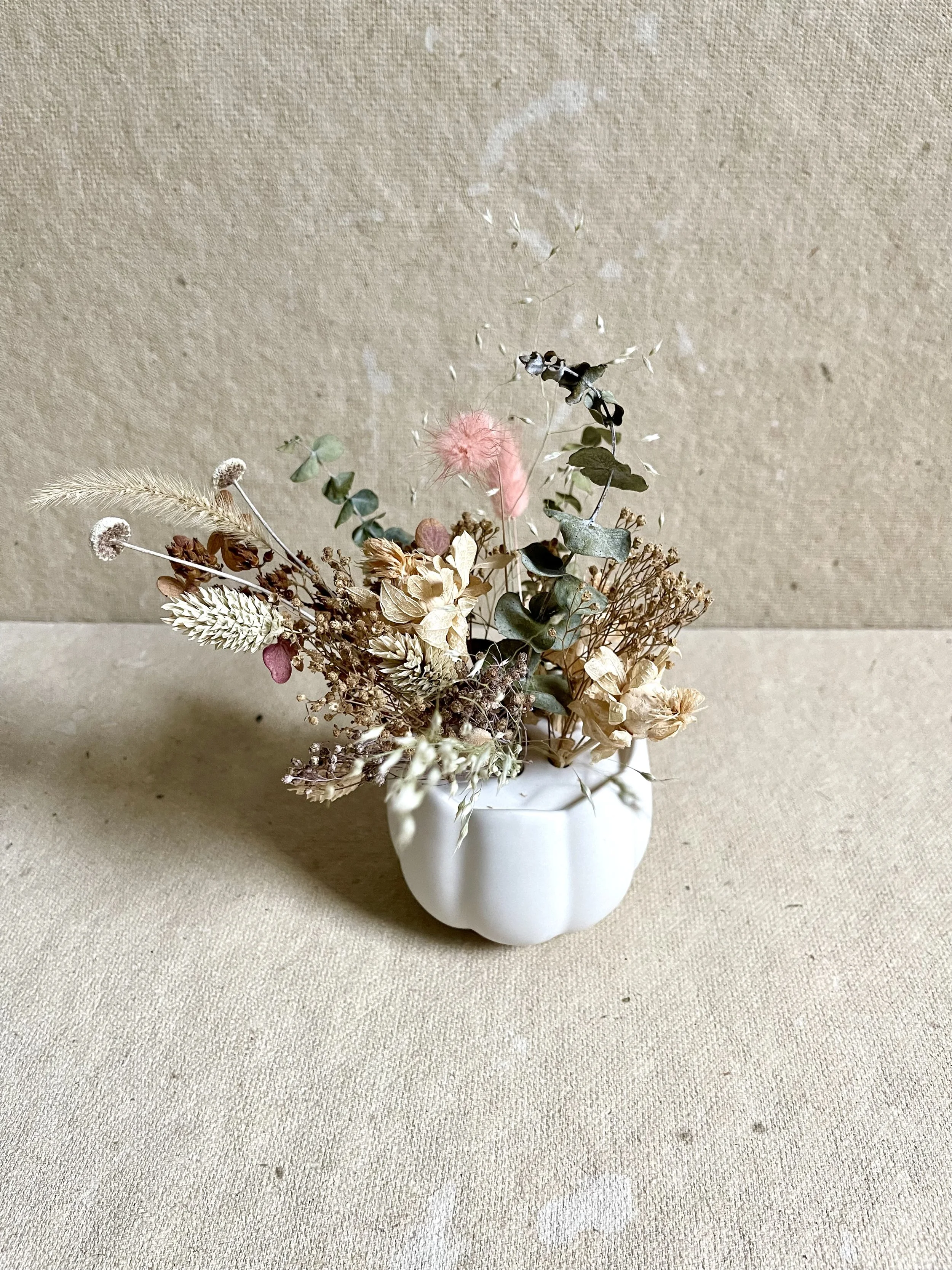 Ceramic Frog vase small with dry flowers .jpg