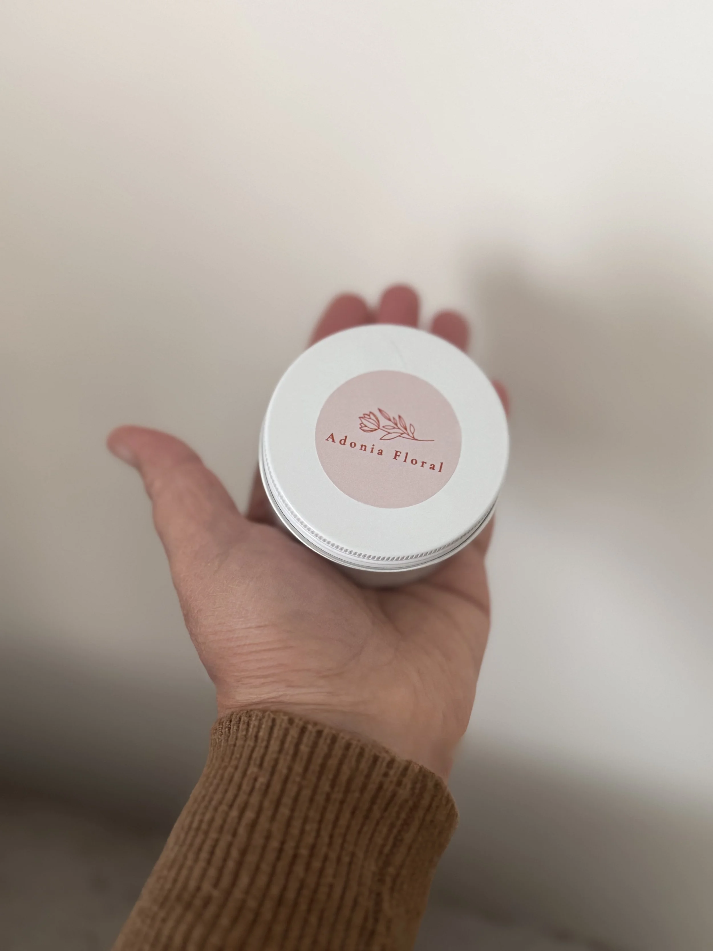 Adonia Floral Travel Candle Bohemian Rose Scent top view .jpeg