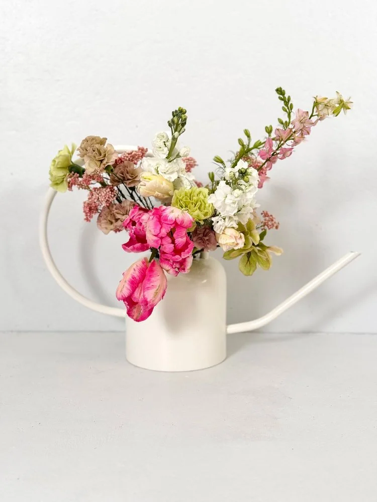 Blooming Watering Can Arrangement