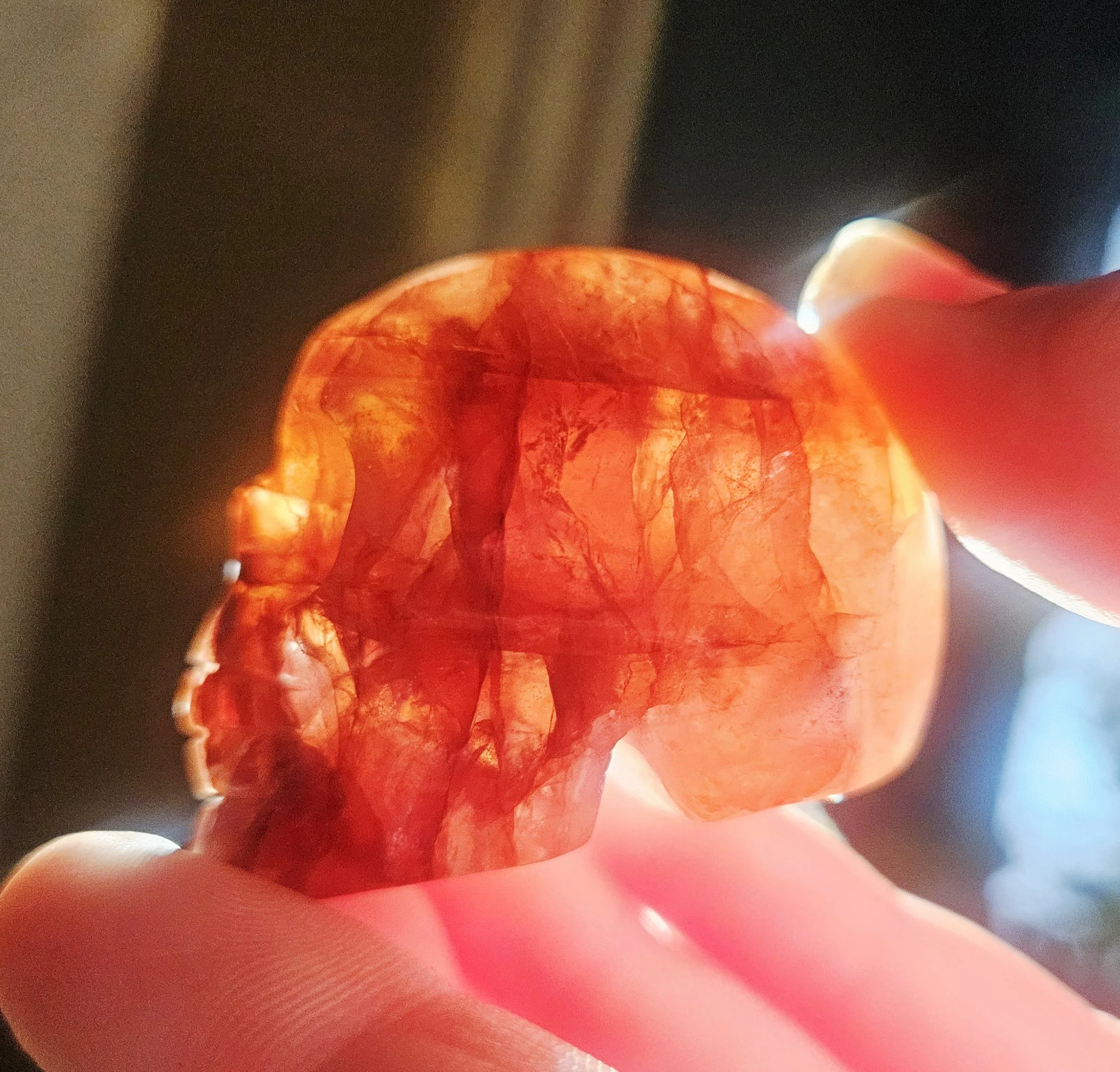 Fire Quartz Skull