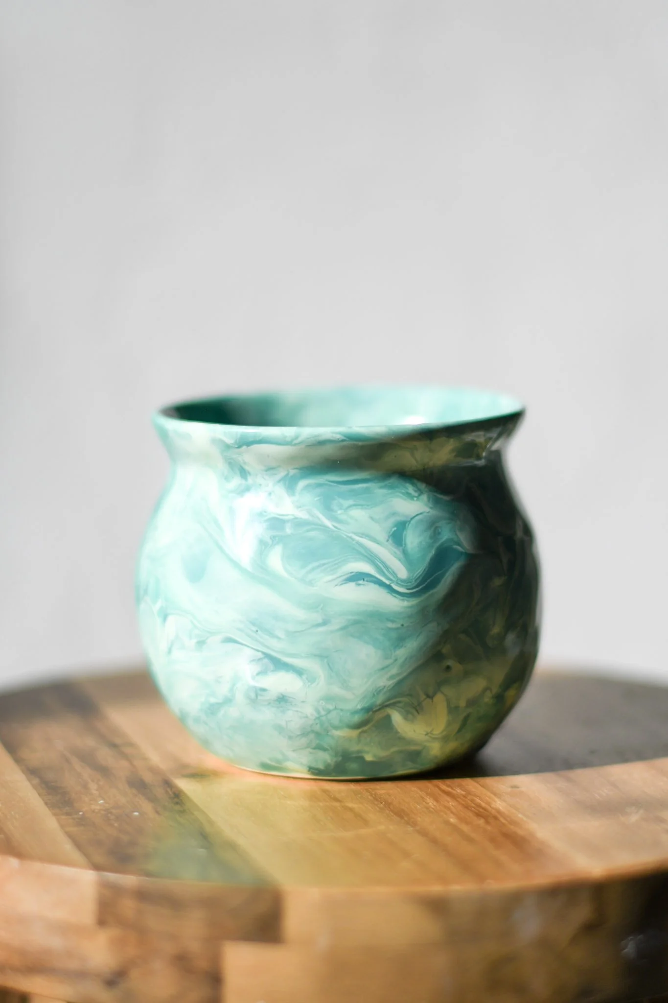 Turquoise Marbled Planter