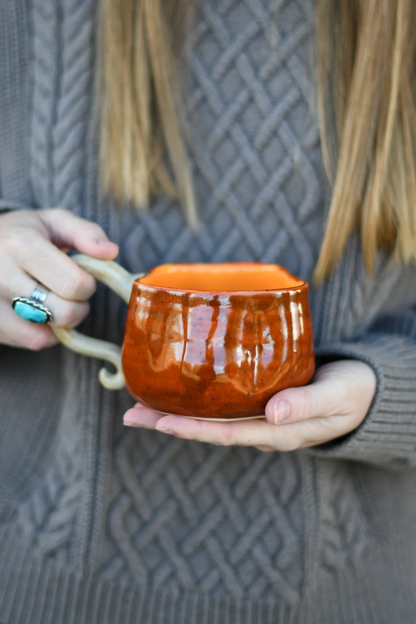 Deep Orange Speckle Pumpkin Mug