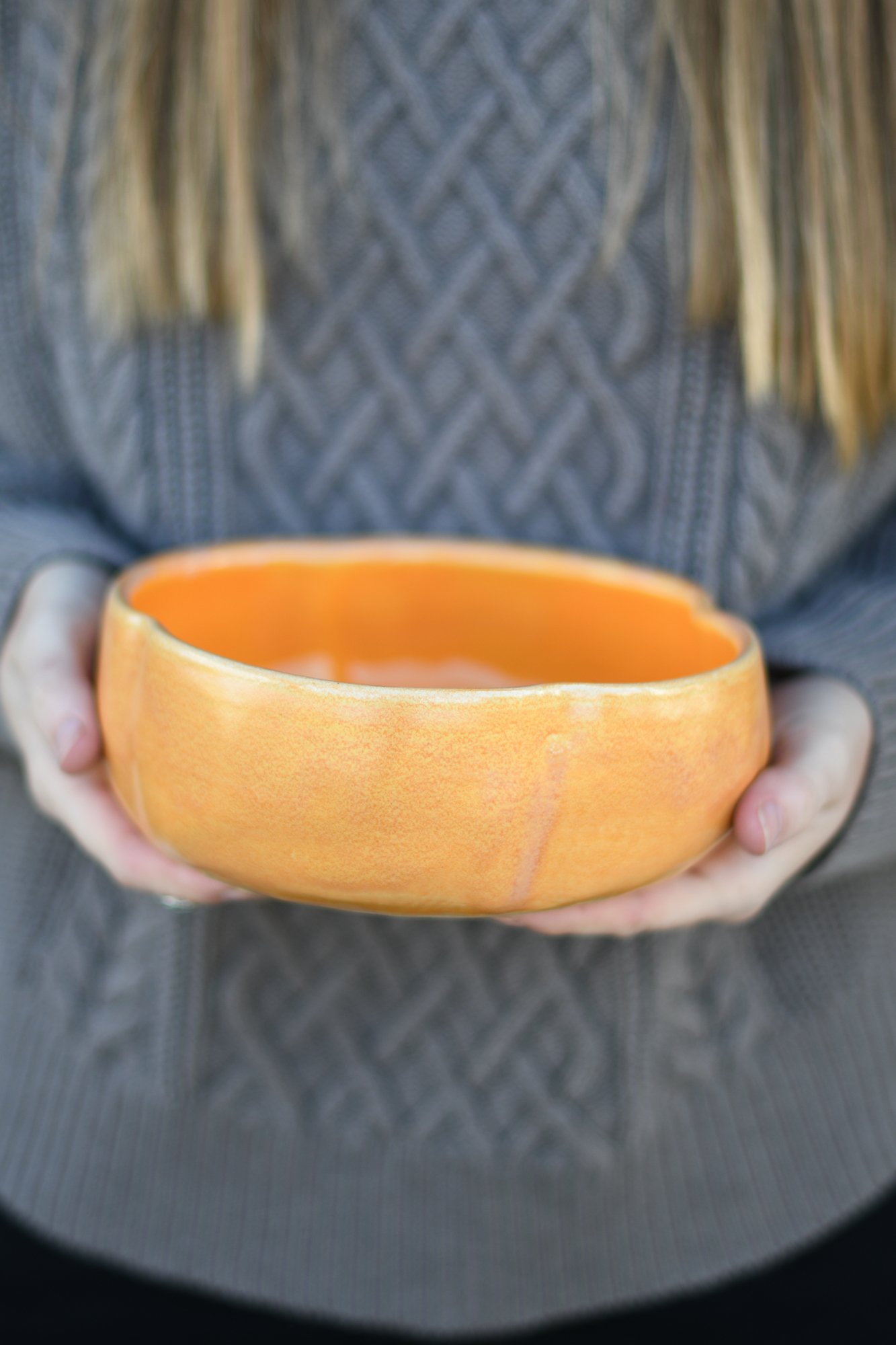 Large Pumpkin Serving Bowl