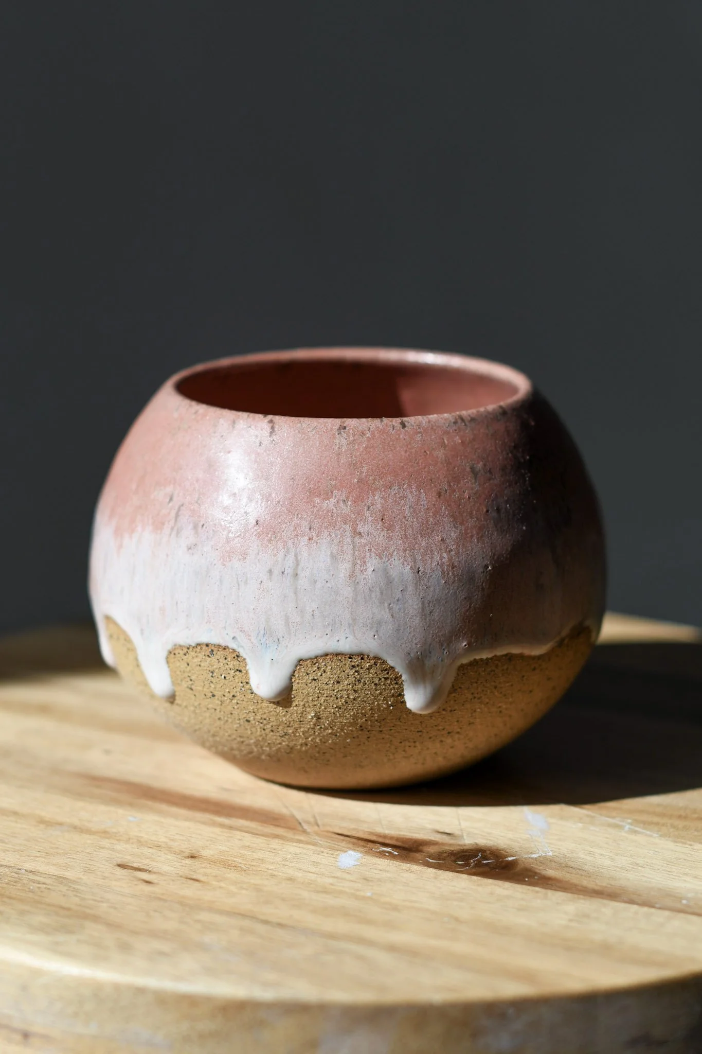 Strawberry Sands Drippy Glaze Planter