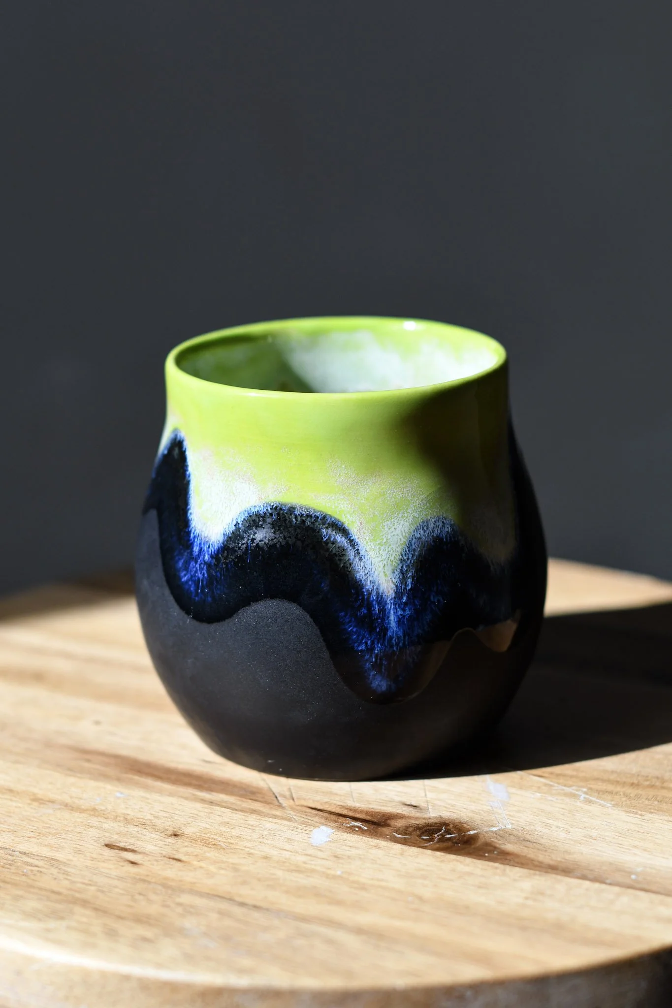 Lime Green Wavy Planter/Vase