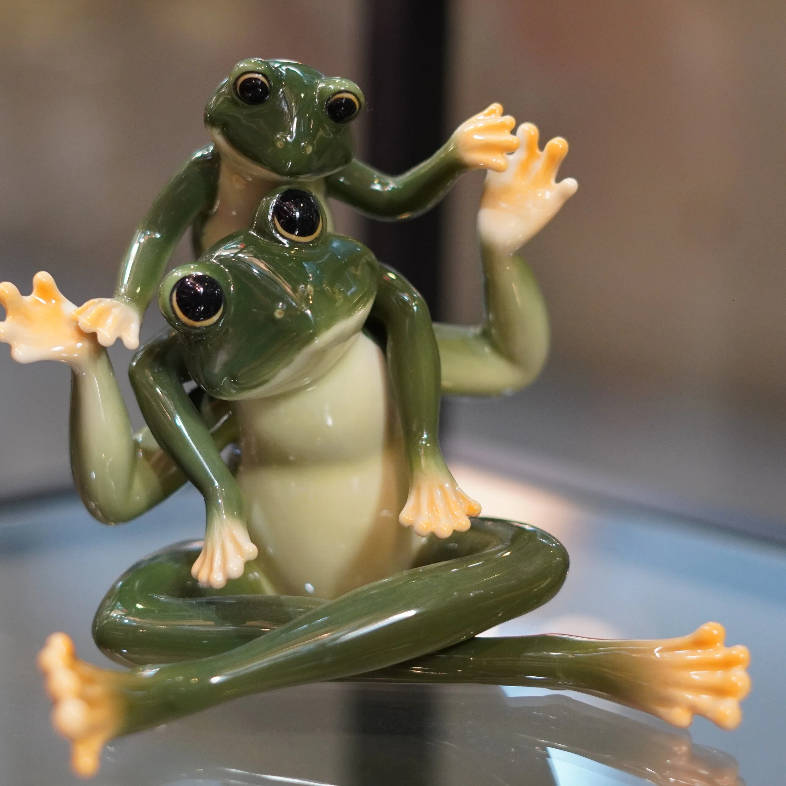 Frog collection Franz Porcelain available at The French Kitchen inside The Westin Bonaventure