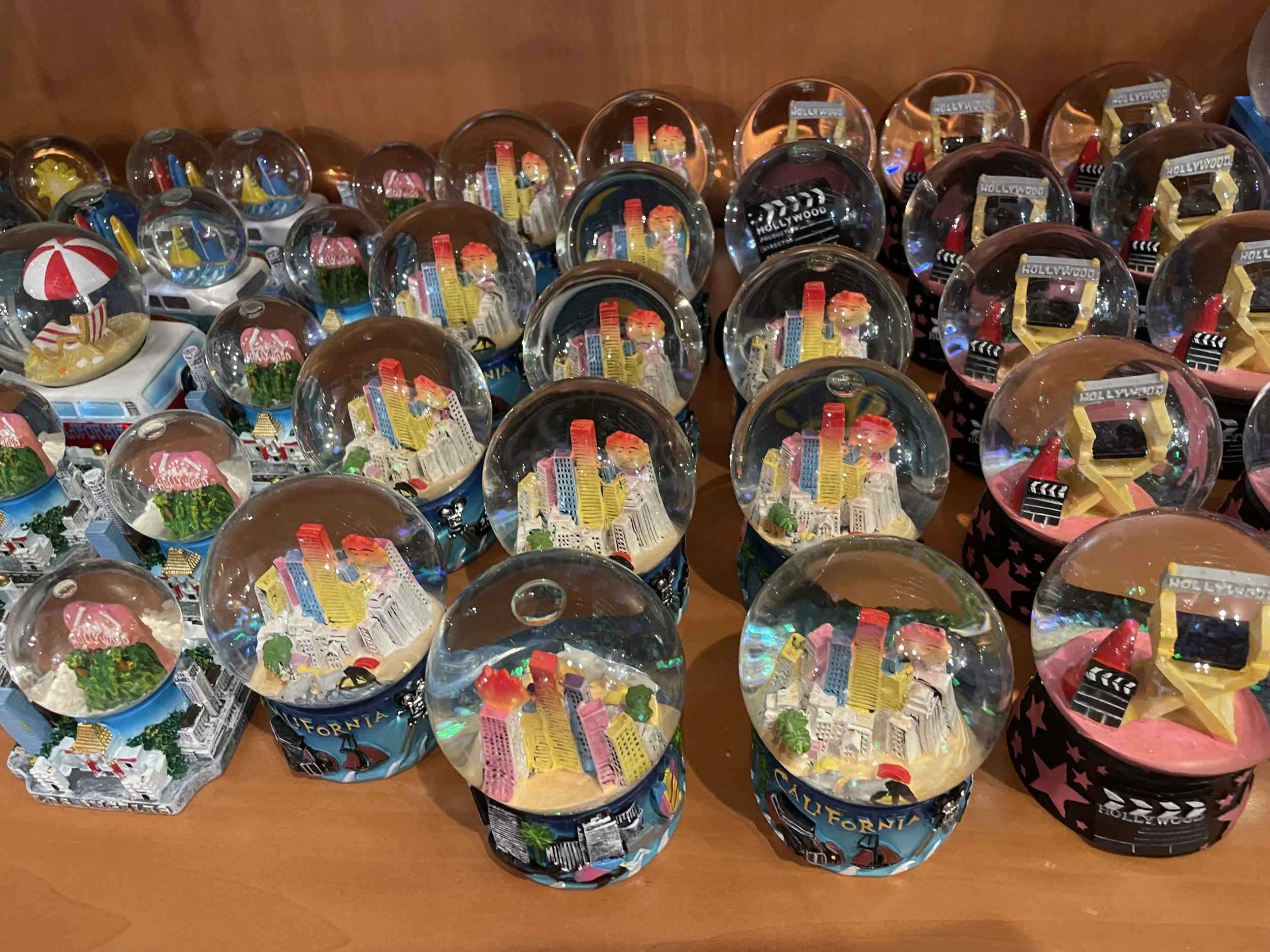 Los Angeles snow globe featuring city landmarks inside The Westin Bonaventure Hotel at The French Kitchen store