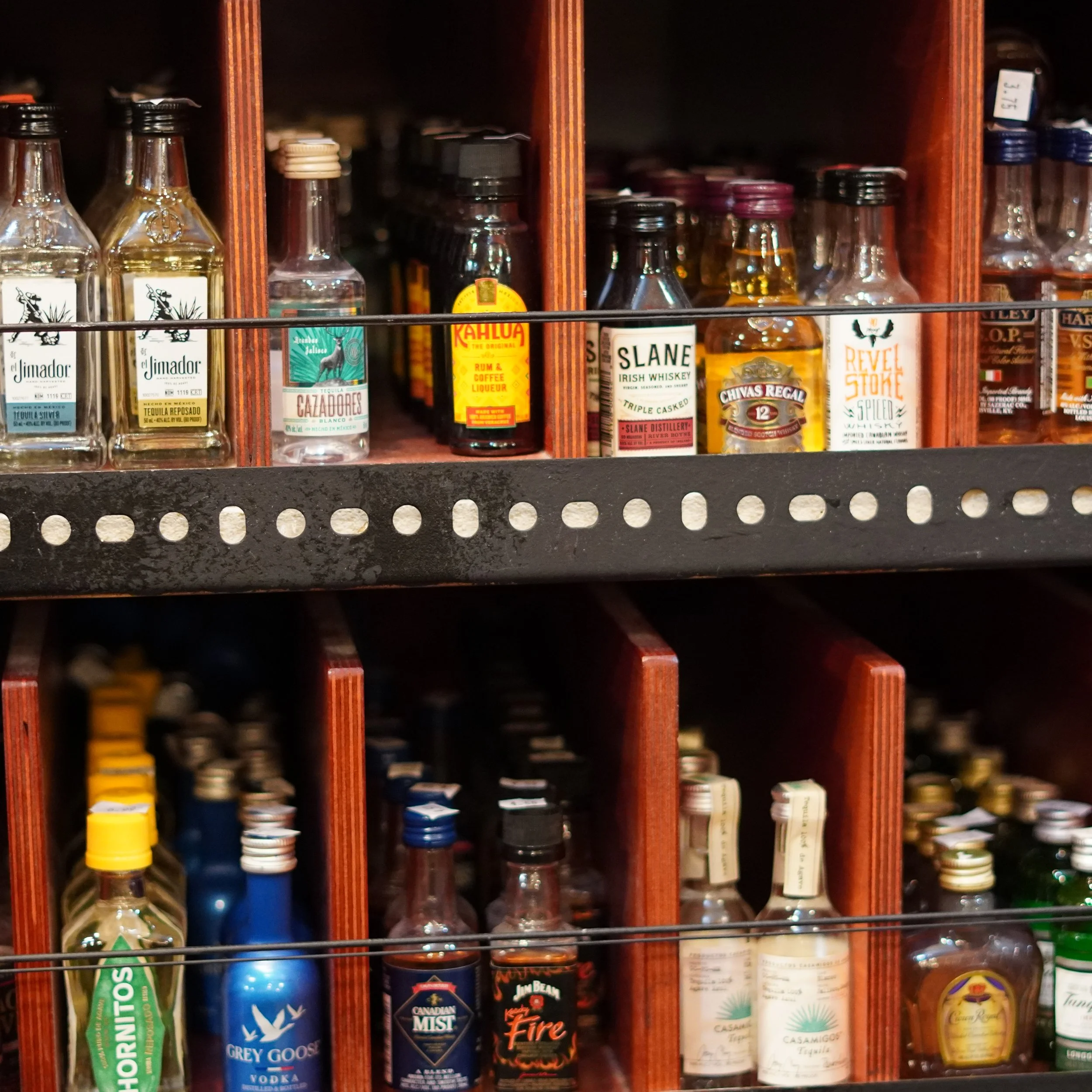 Shelf of various liquor bottles including tequila, tequila reposado, Irish whiskey, rum, and gin.
available at The French Kitchen , one-stop shop on 4th Fllor of The Westin Bonaventure Hotel
