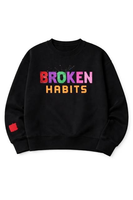 'Broken Habits' Bold Graphic Sweatshirt
