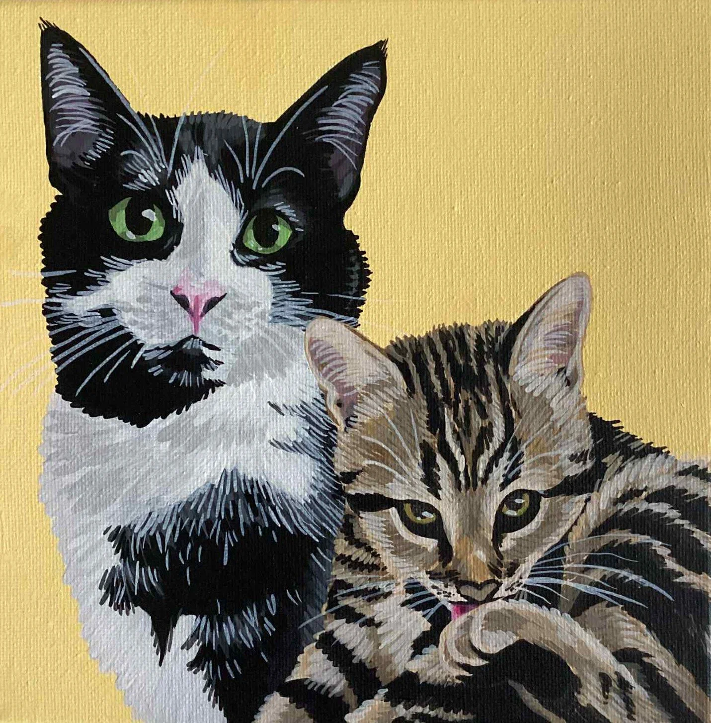 FELIX & KITTY
peinture acrylique sur toile grand carré
