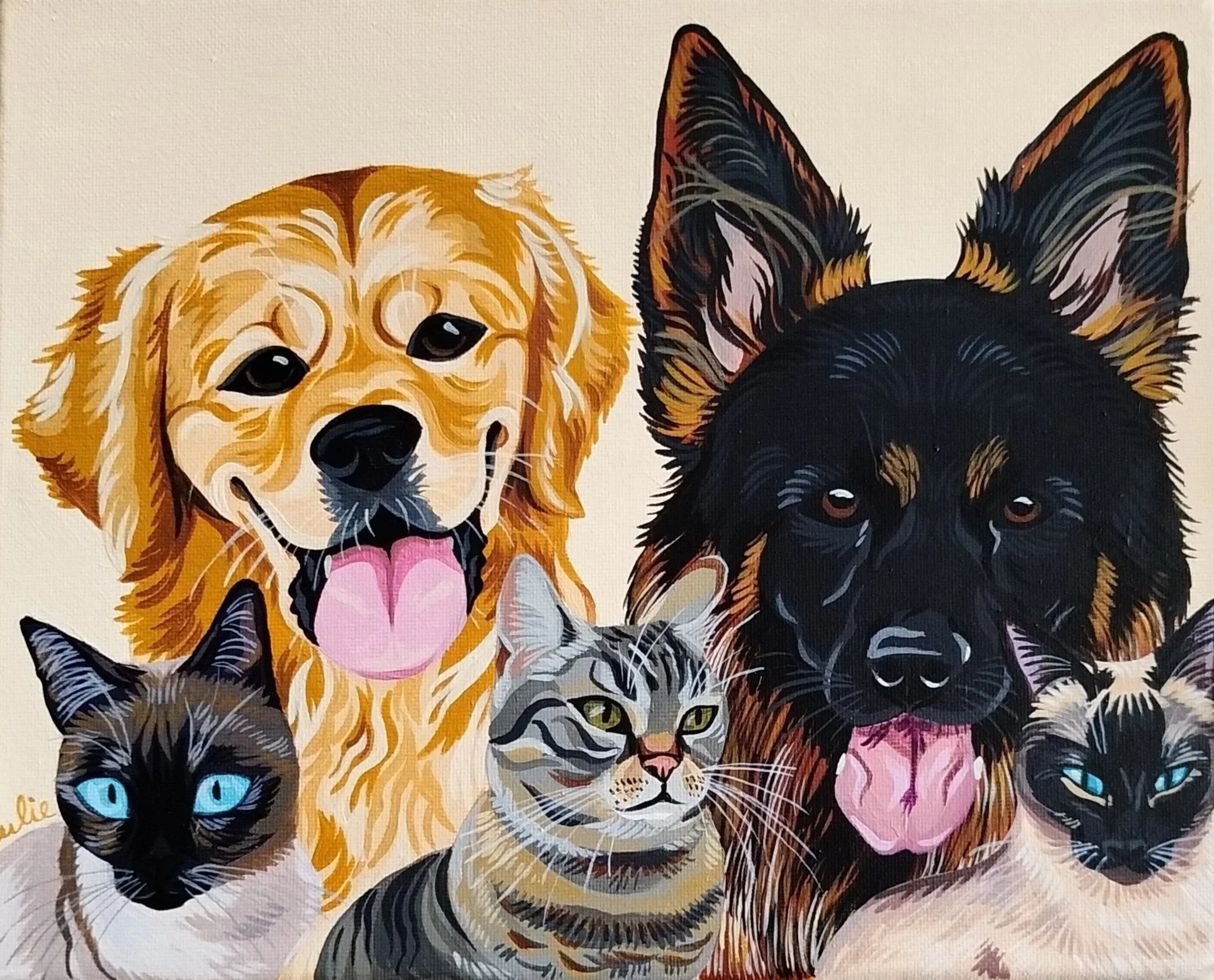 TIGER, TAÏGO, UMBER, SACHAT & PILE-POIL
peinture acrylique sur toile rectangle