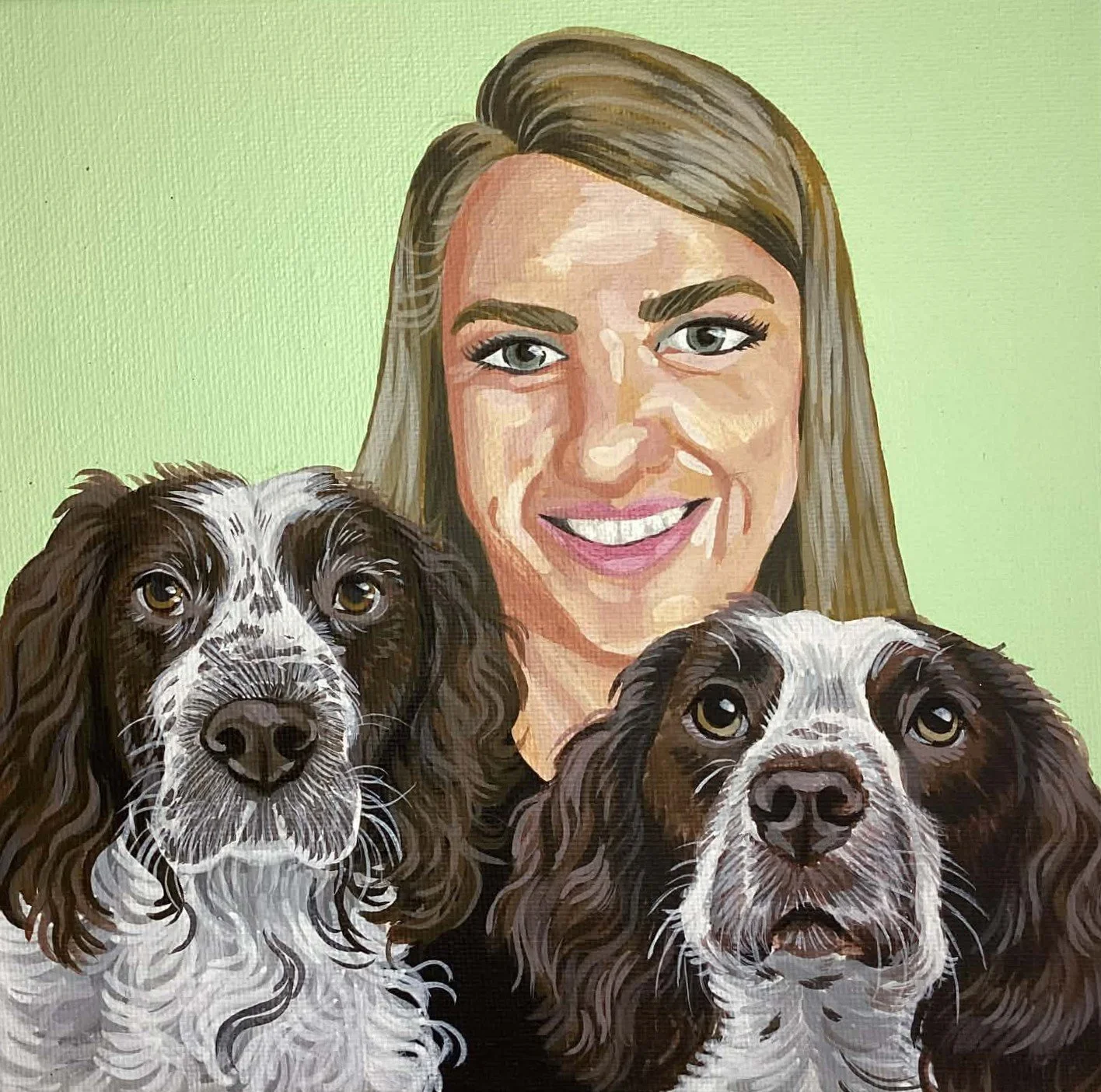 PORTRAIT toile grand carré (3 animaux)