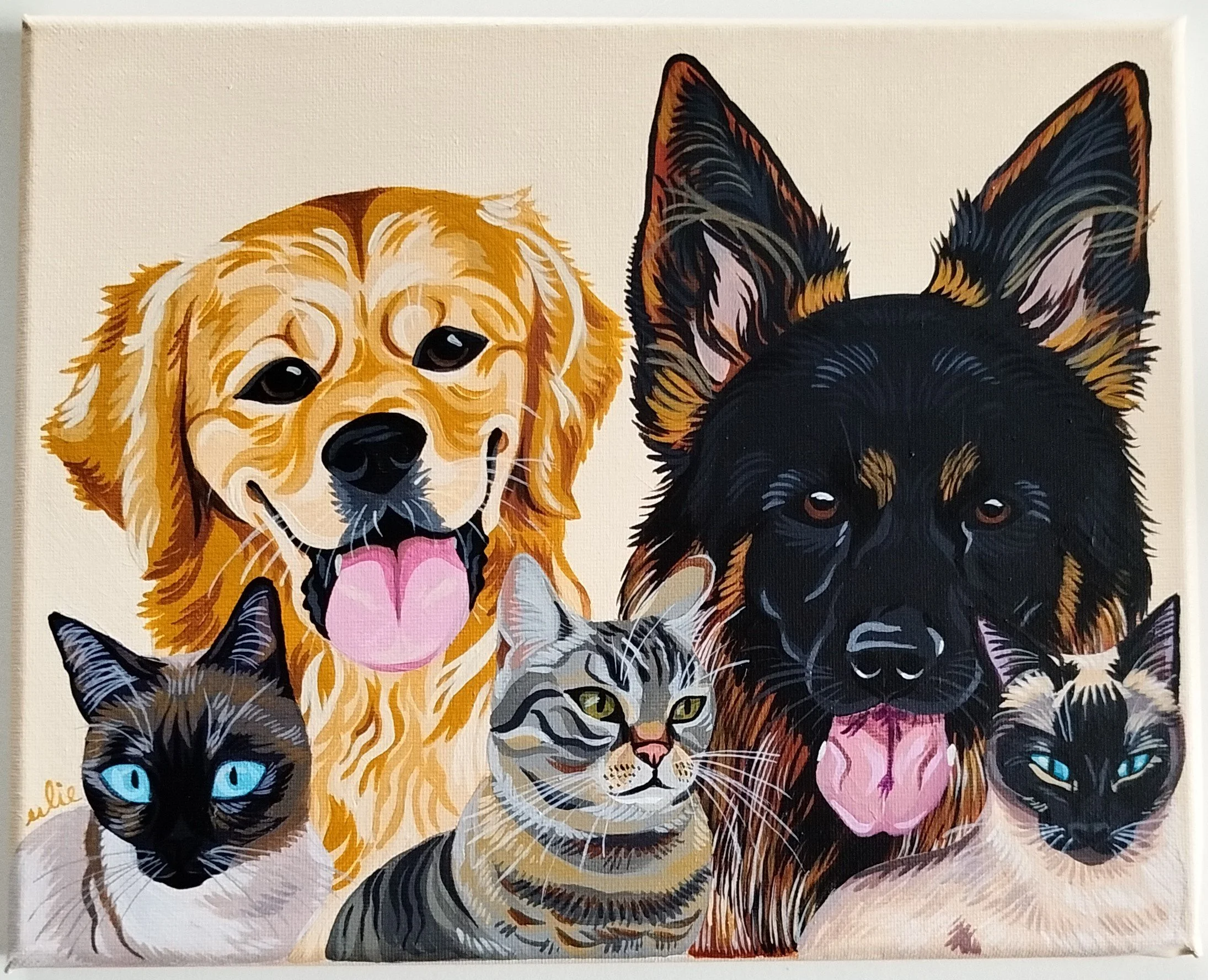 PORTRAIT toile rectangle (5 animaux)