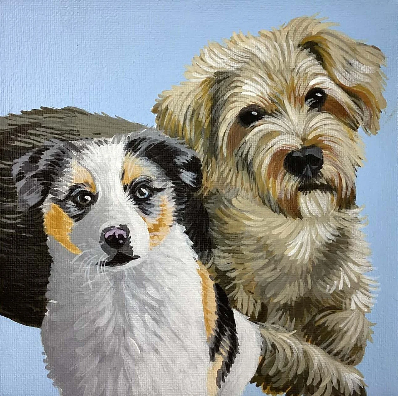 PITOU & GIZMO
peinture acrylique sur toile petit carré