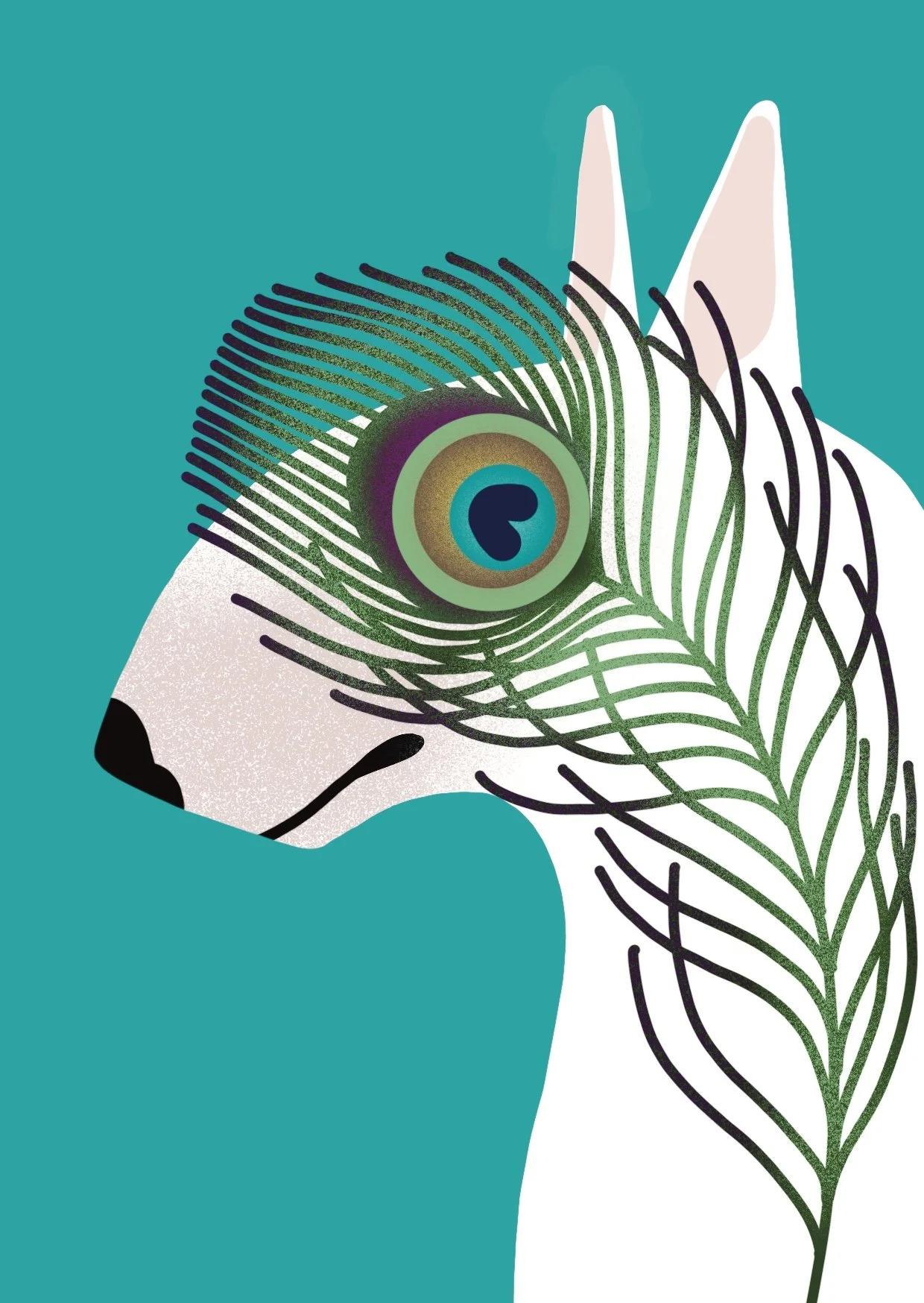 PRINT A6 "Bull Terrier paon"