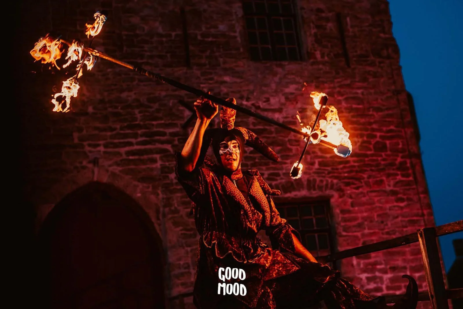 mobiele vuuranimatie op publiek event