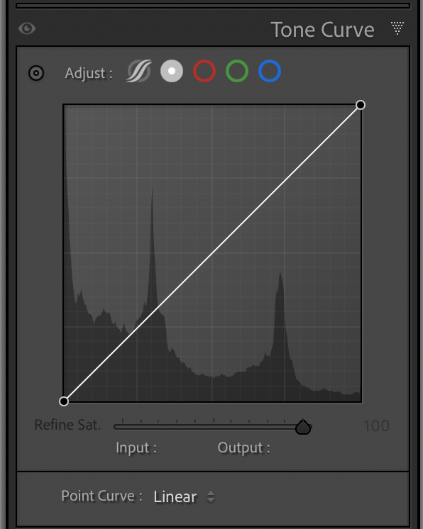 Tone curve - no adjustments